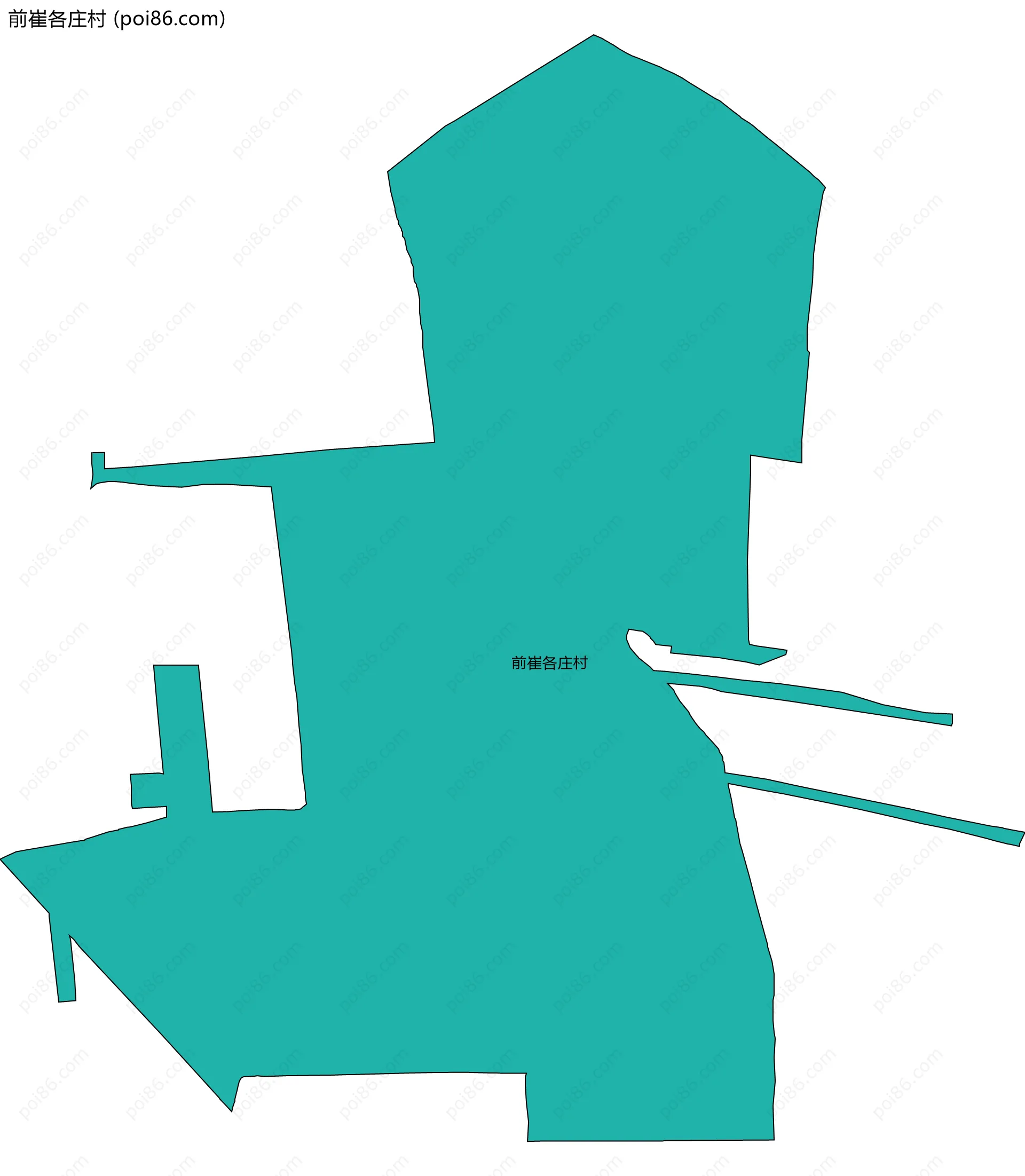 前崔各庄村边界地图