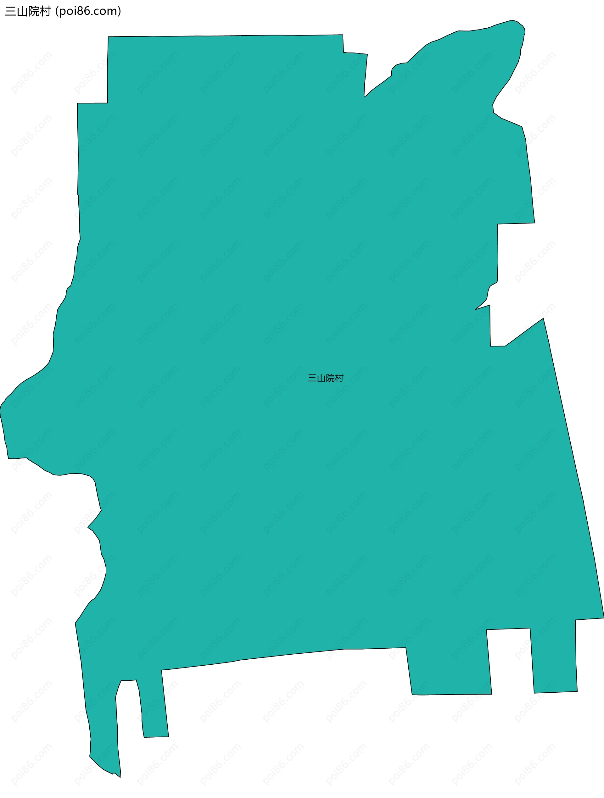 三山院村边界地图