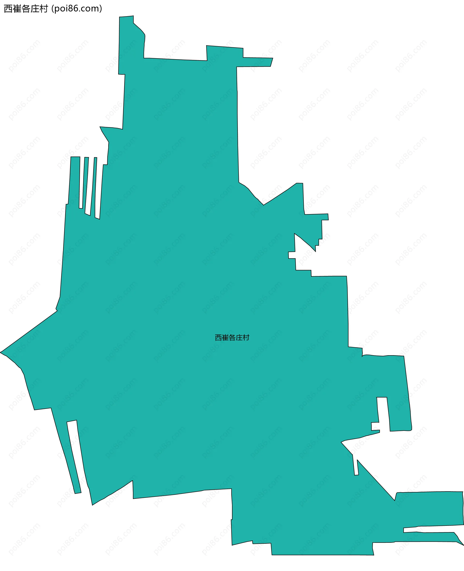 西崔各庄村边界地图