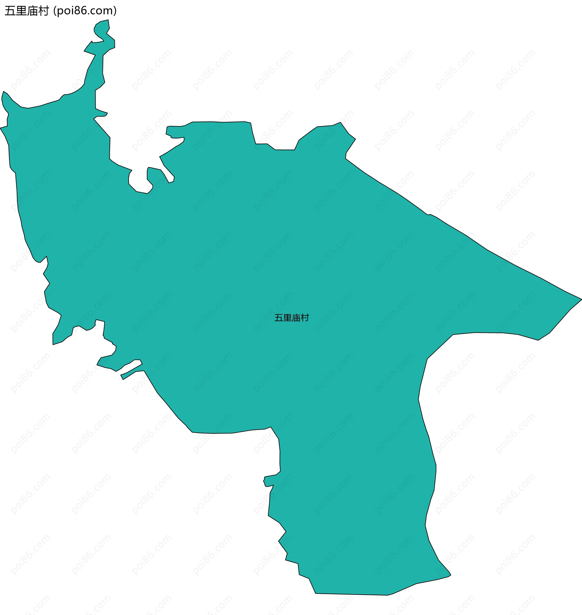 五里庙村边界地图