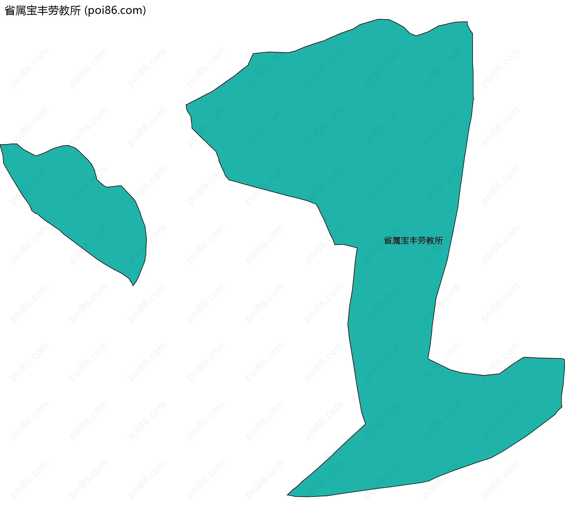 省属宝丰劳教所边界地图(五级行政区划)