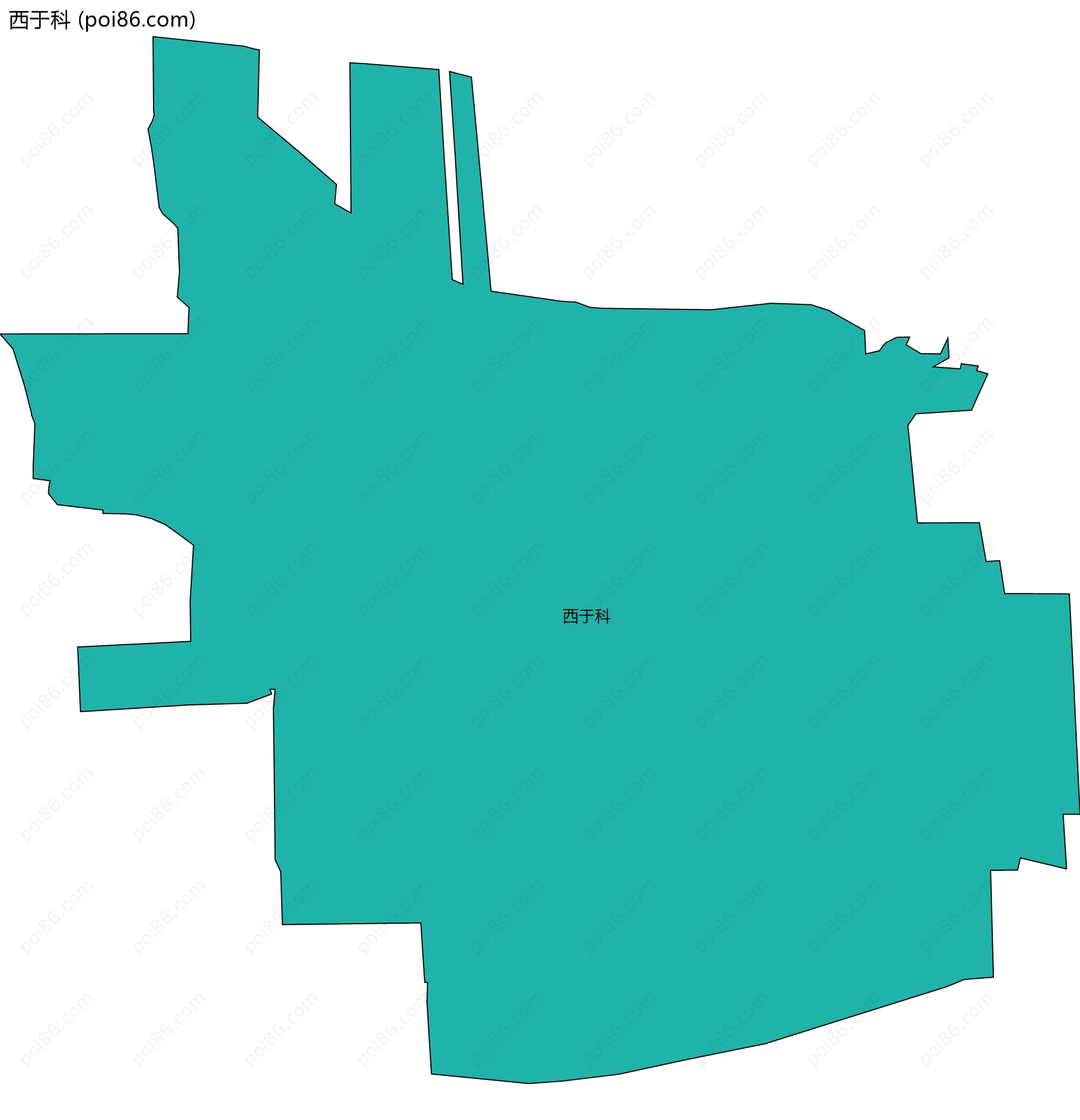 西于科边界地图
