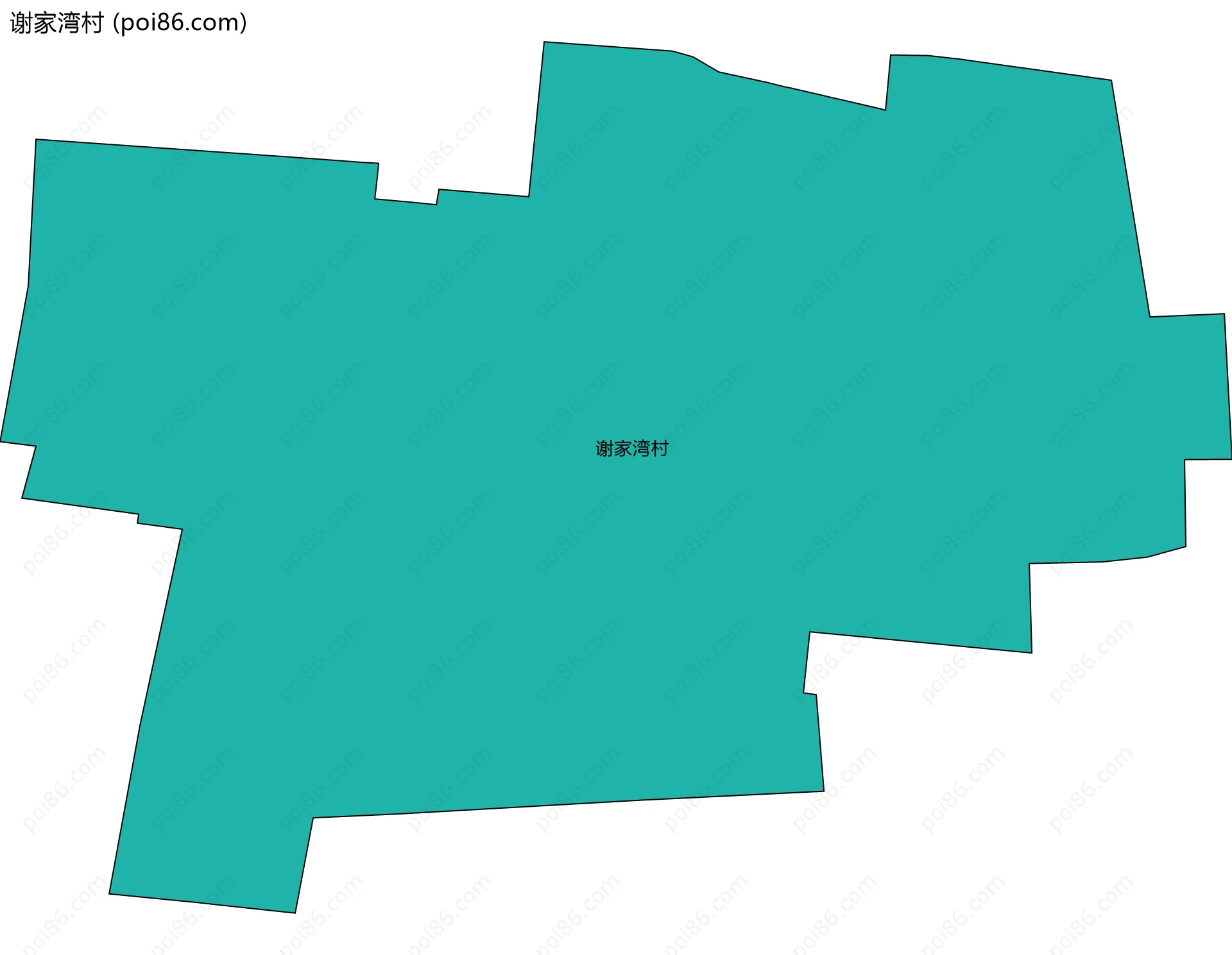谢家湾村边界地图