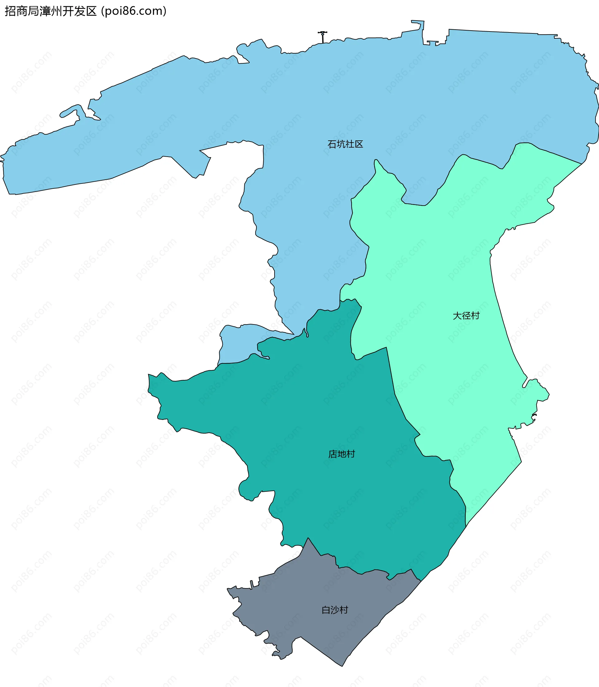 招商局漳州开发区边界地图(五级行政区划)