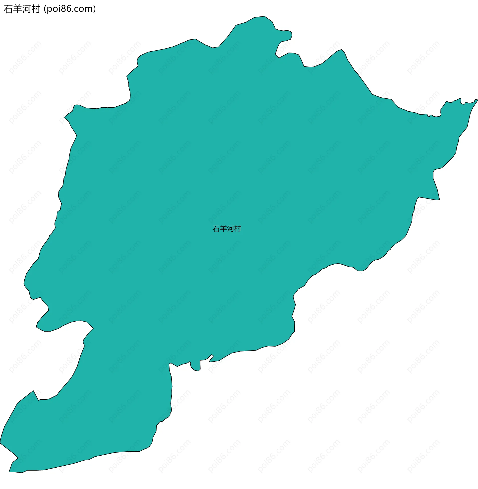 石羊河村边界地图