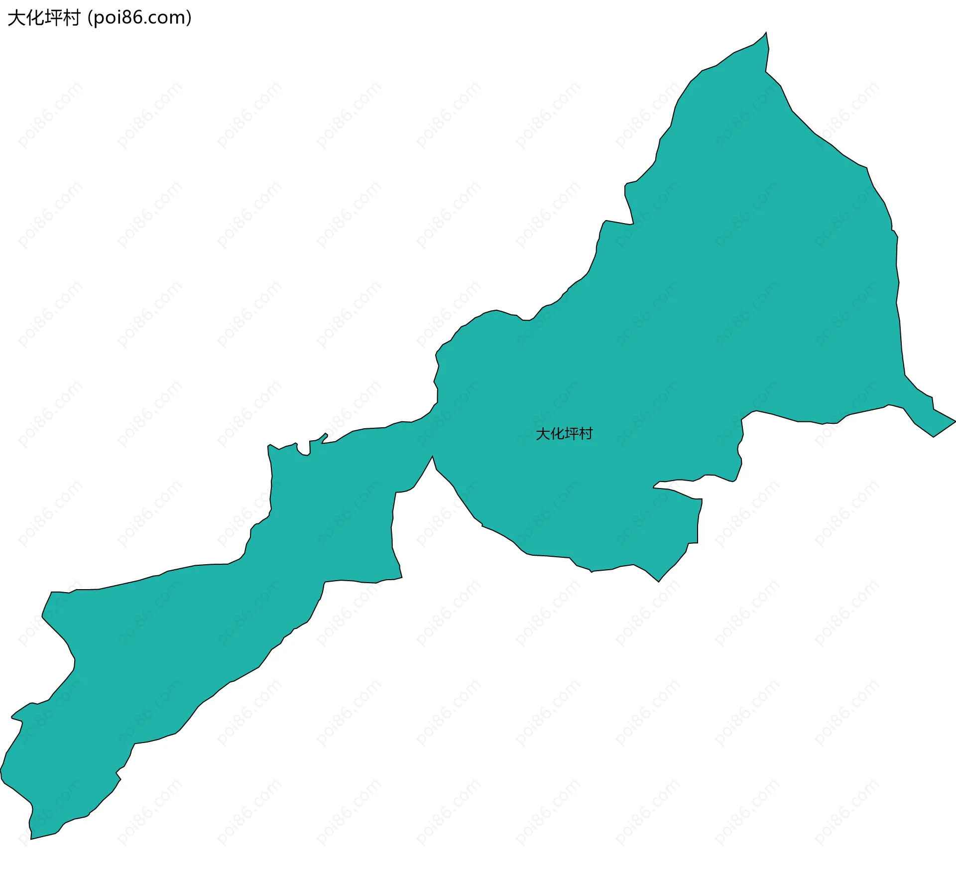 大化坪村边界地图