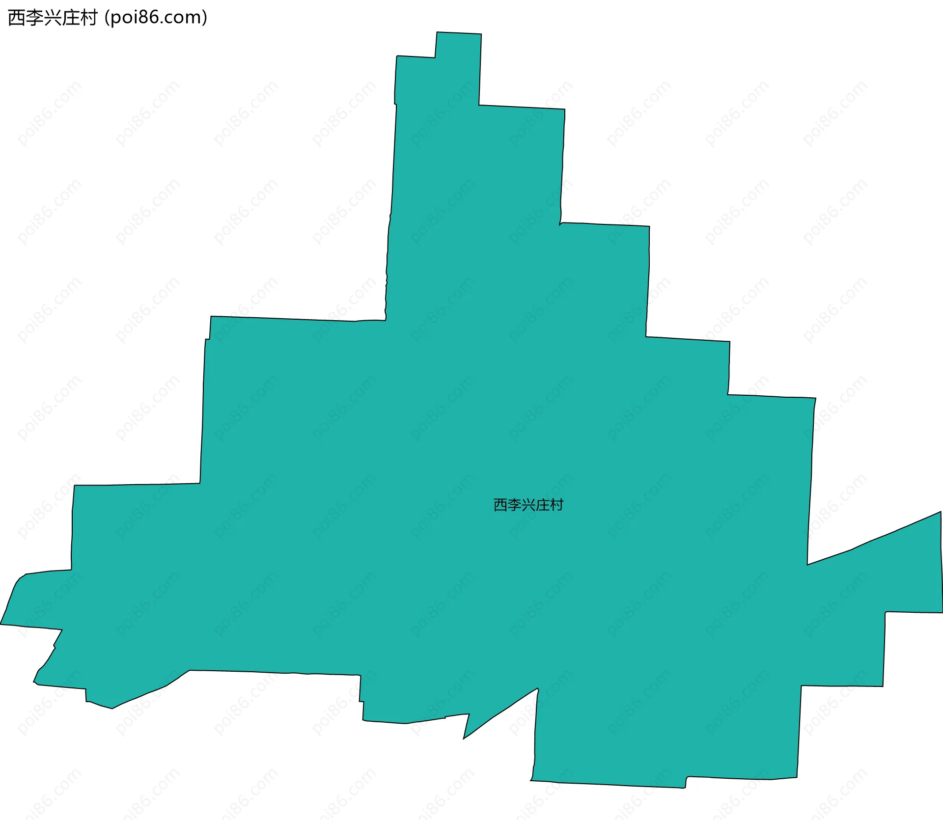 西李兴庄村边界地图