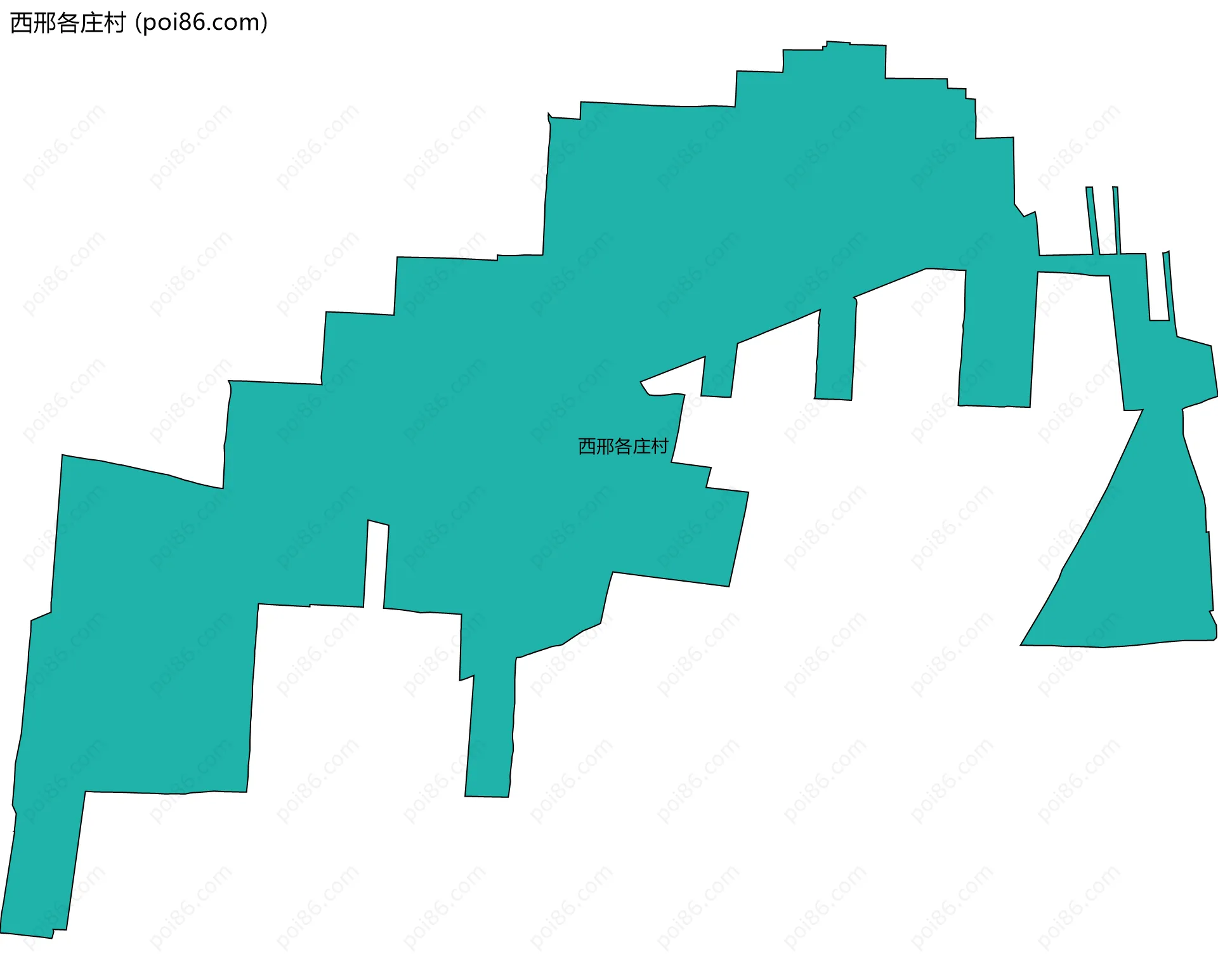 西邢各庄村边界地图