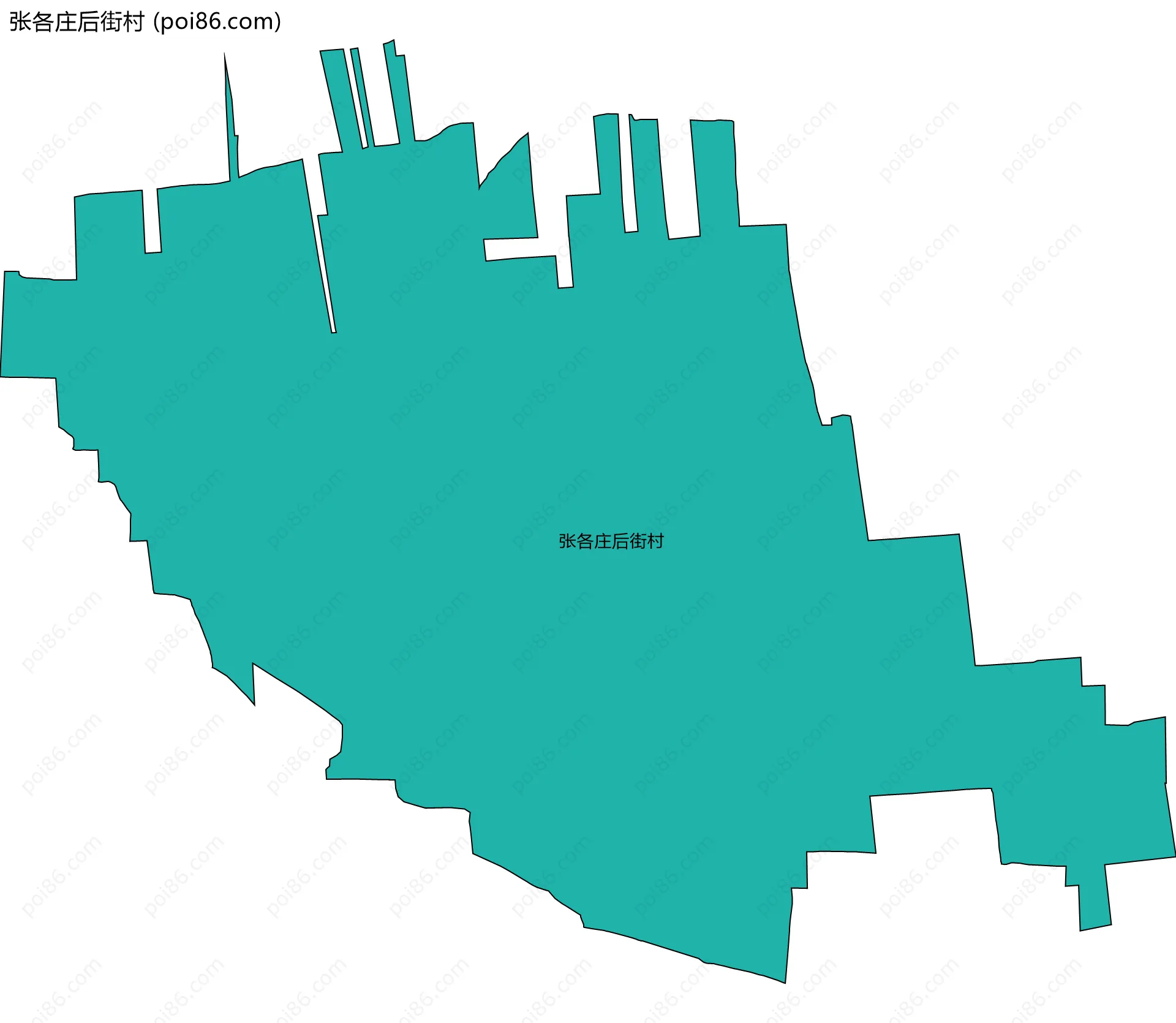 张各庄后街村边界地图