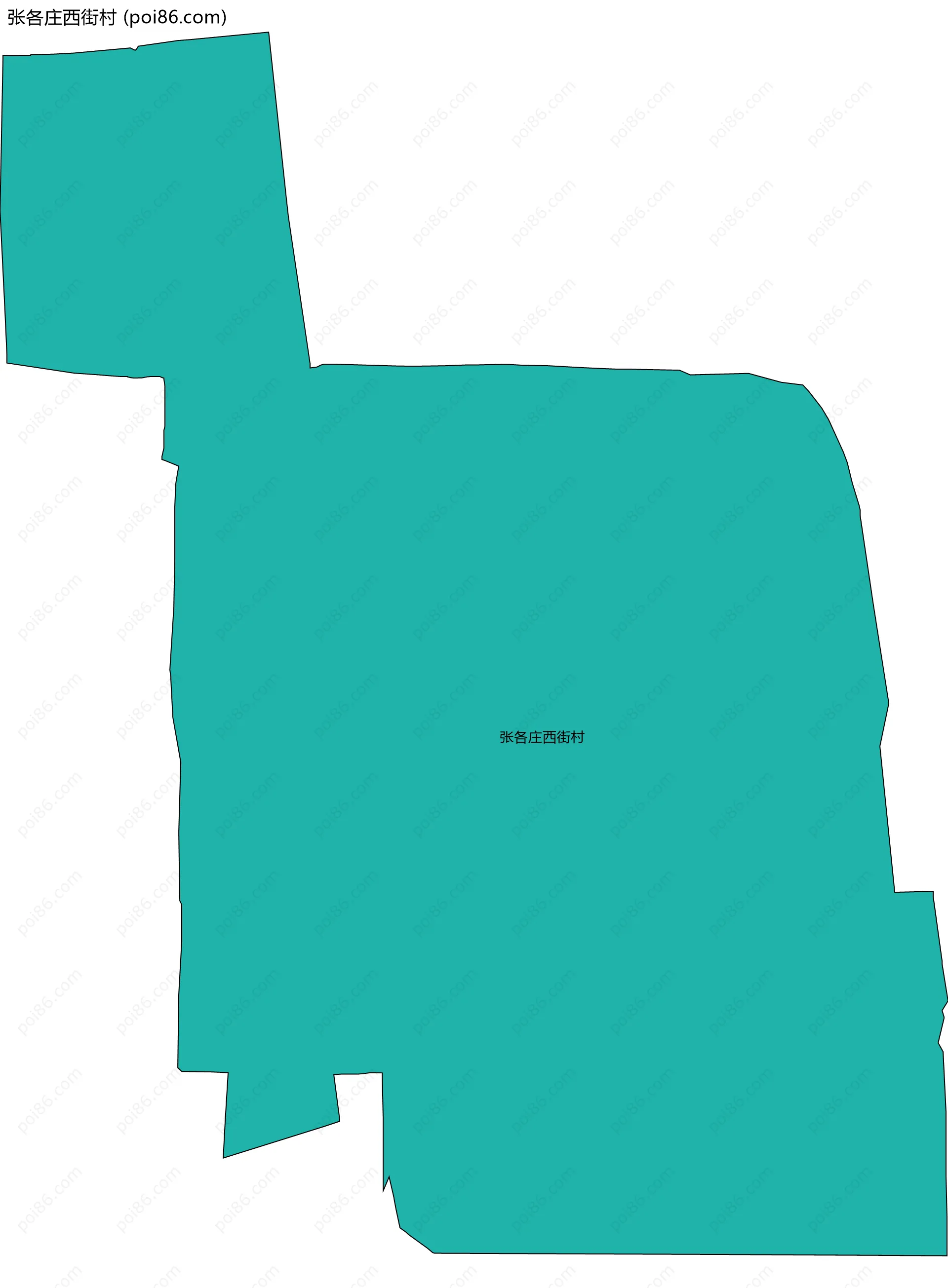 张各庄西街村边界地图