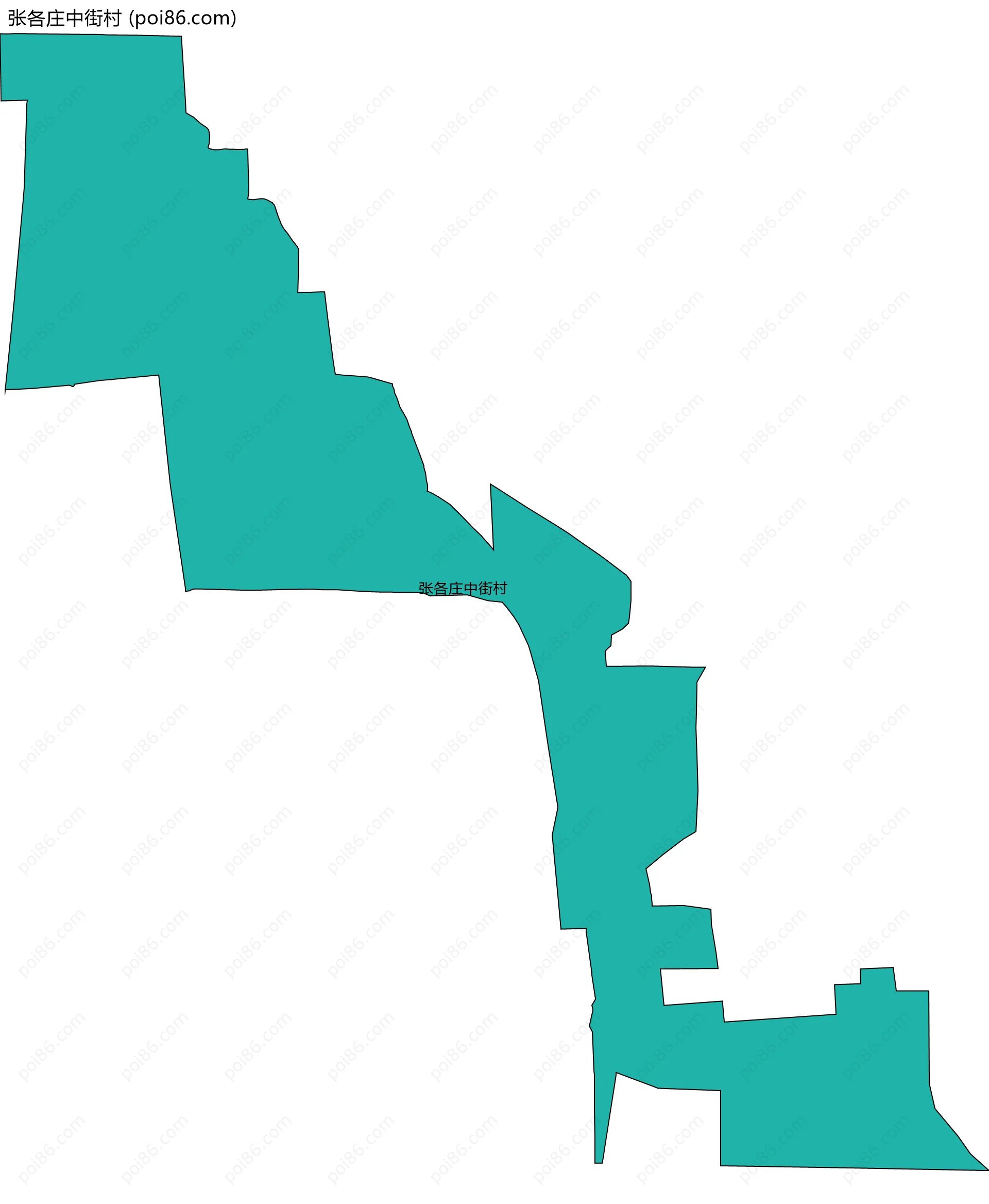 张各庄中街村边界地图