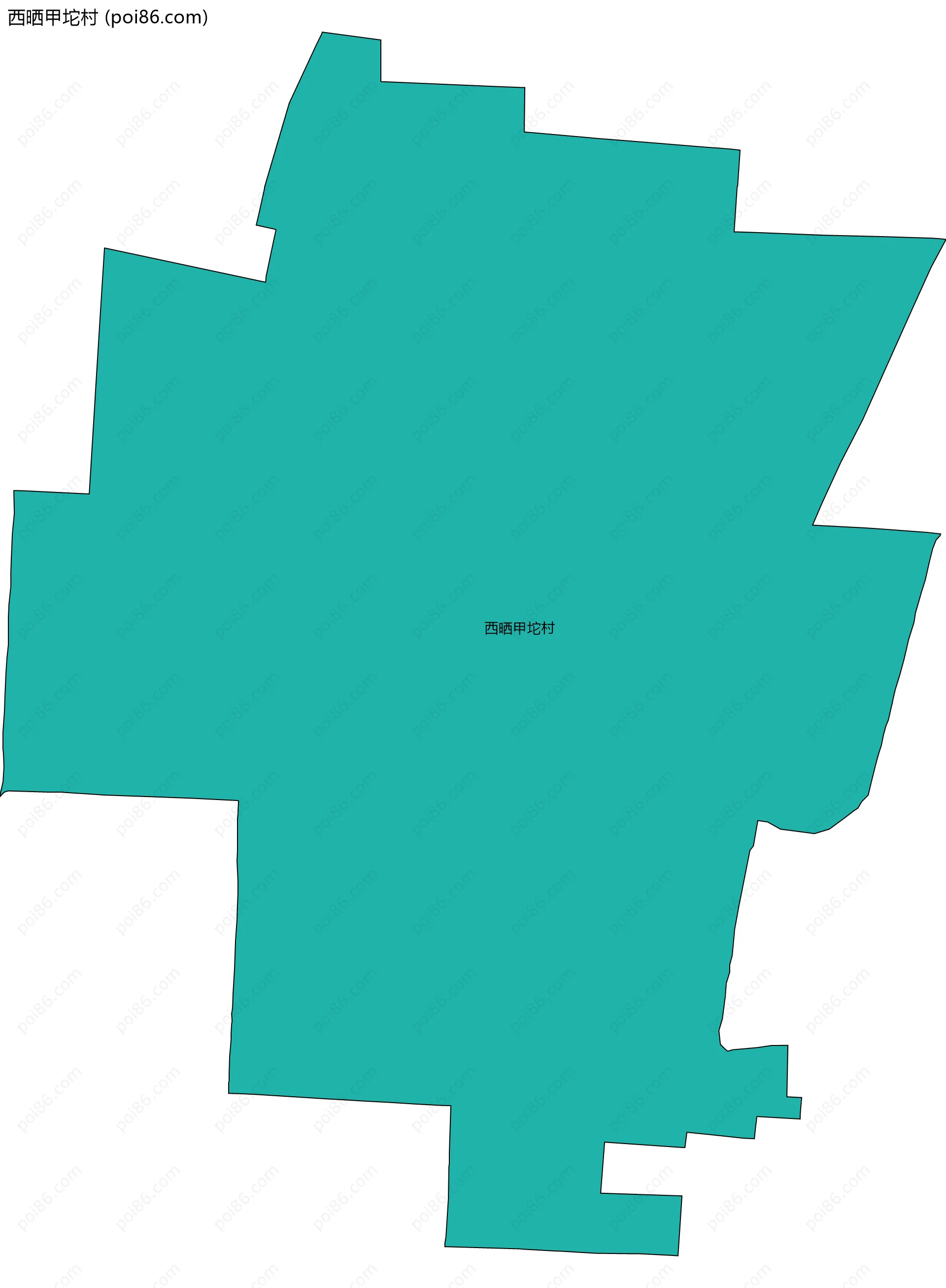 西晒甲坨村边界地图