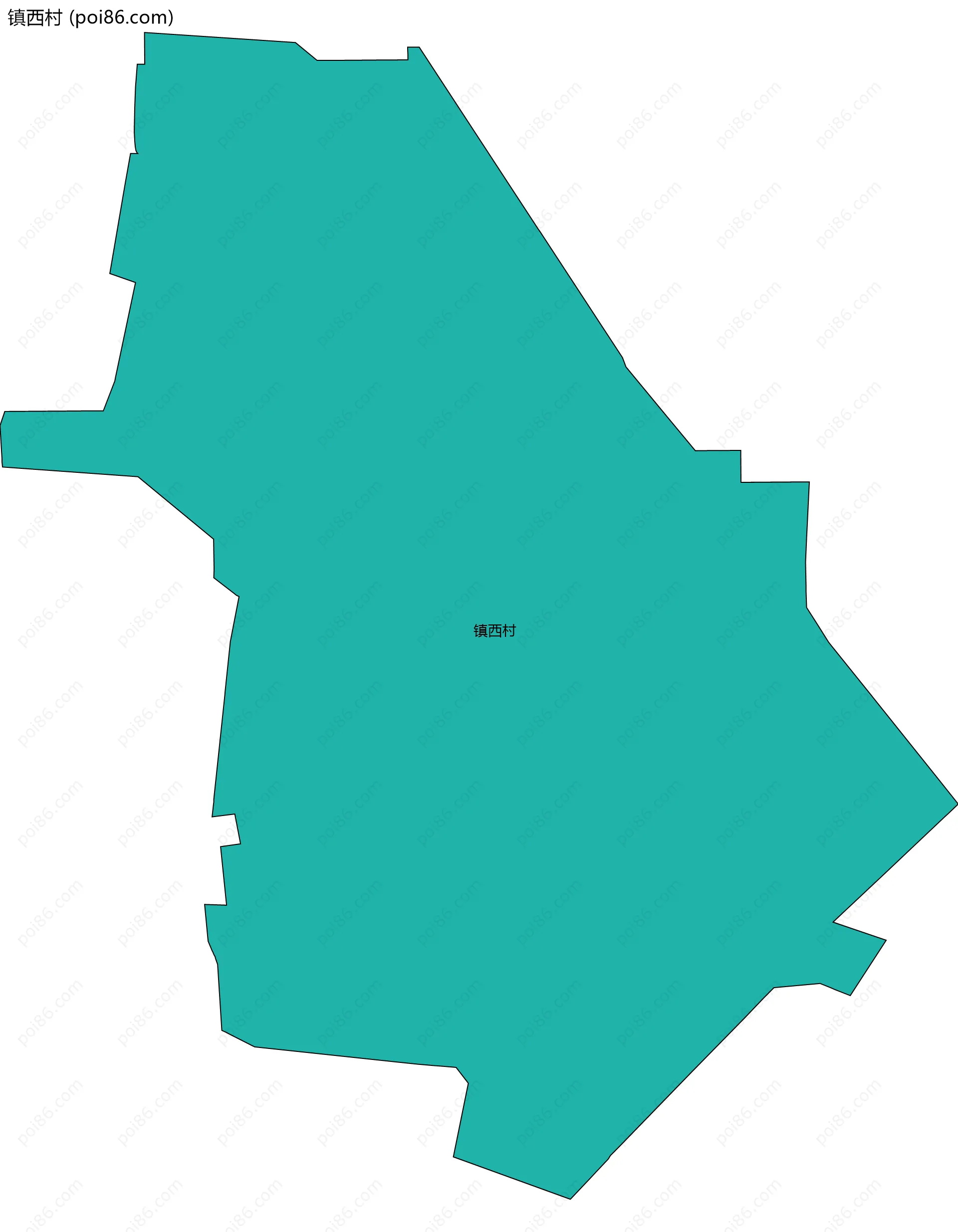 镇西村边界地图