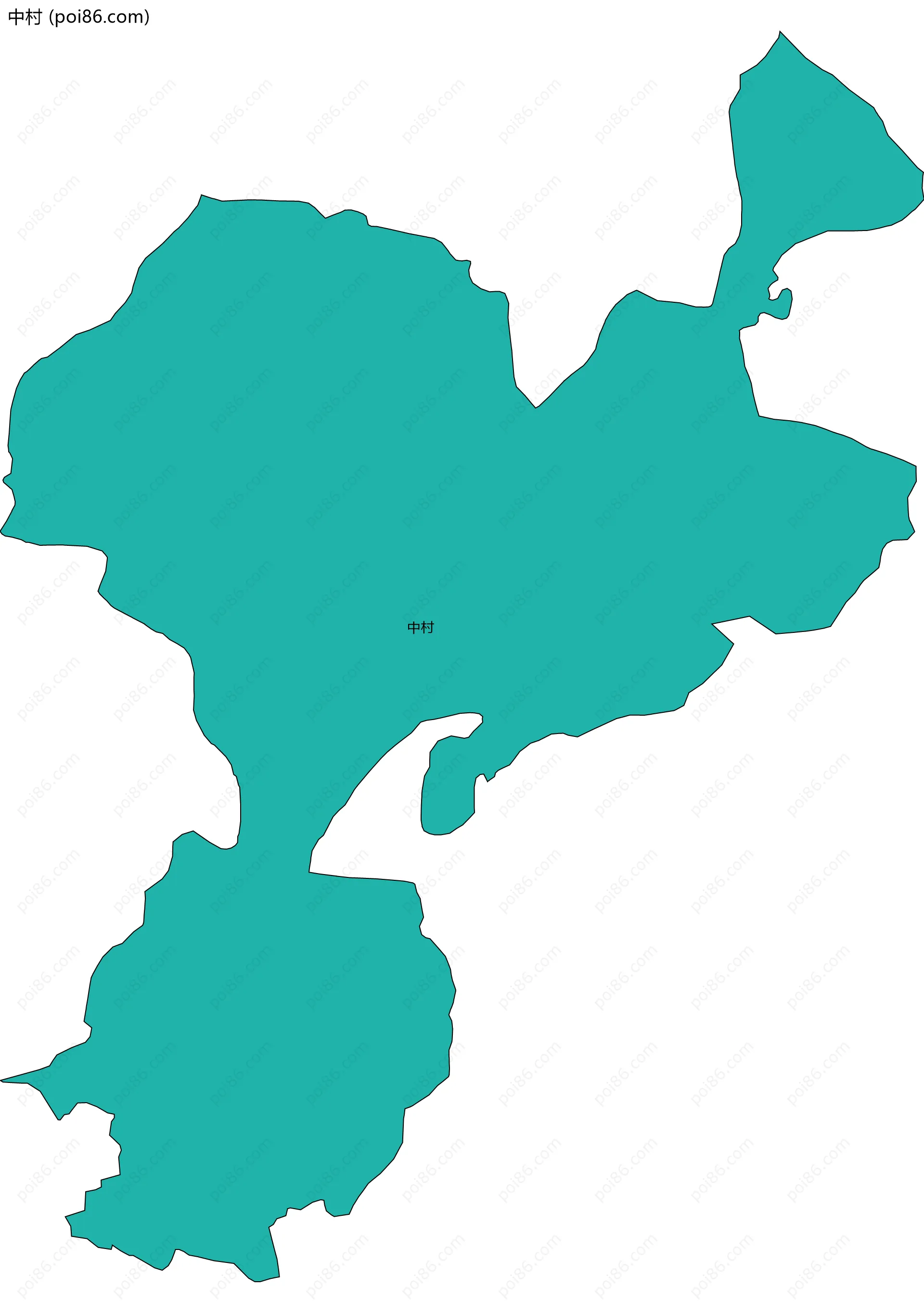 中村边界地图