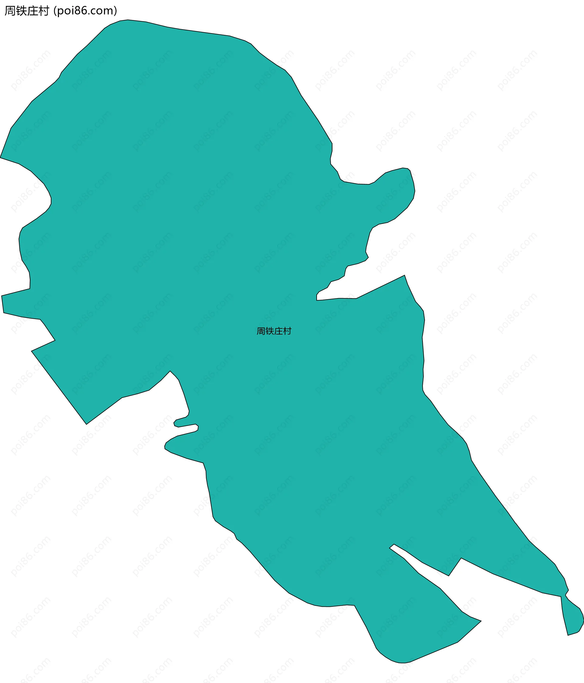 周铁庄村边界地图