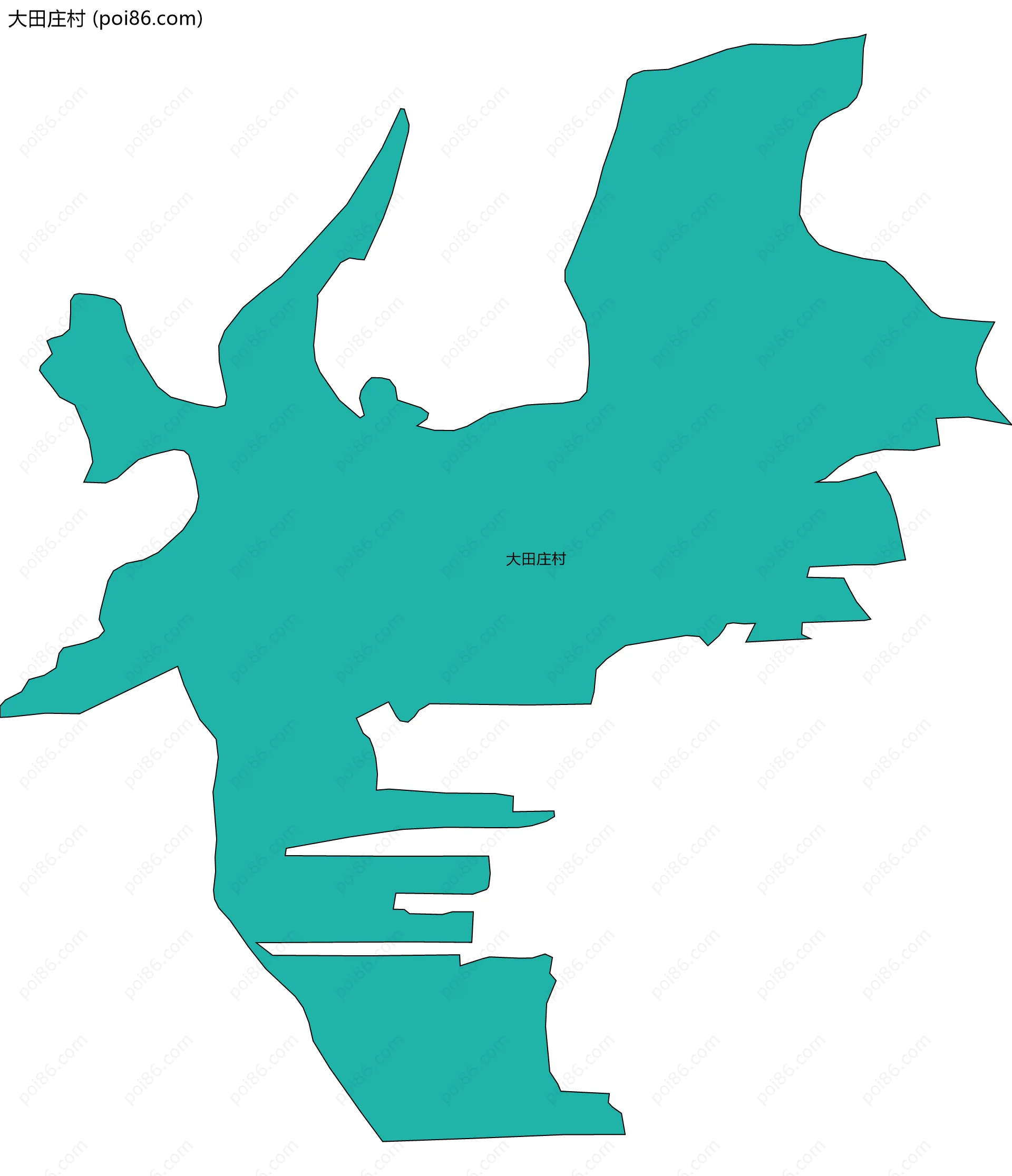 大田庄村边界地图