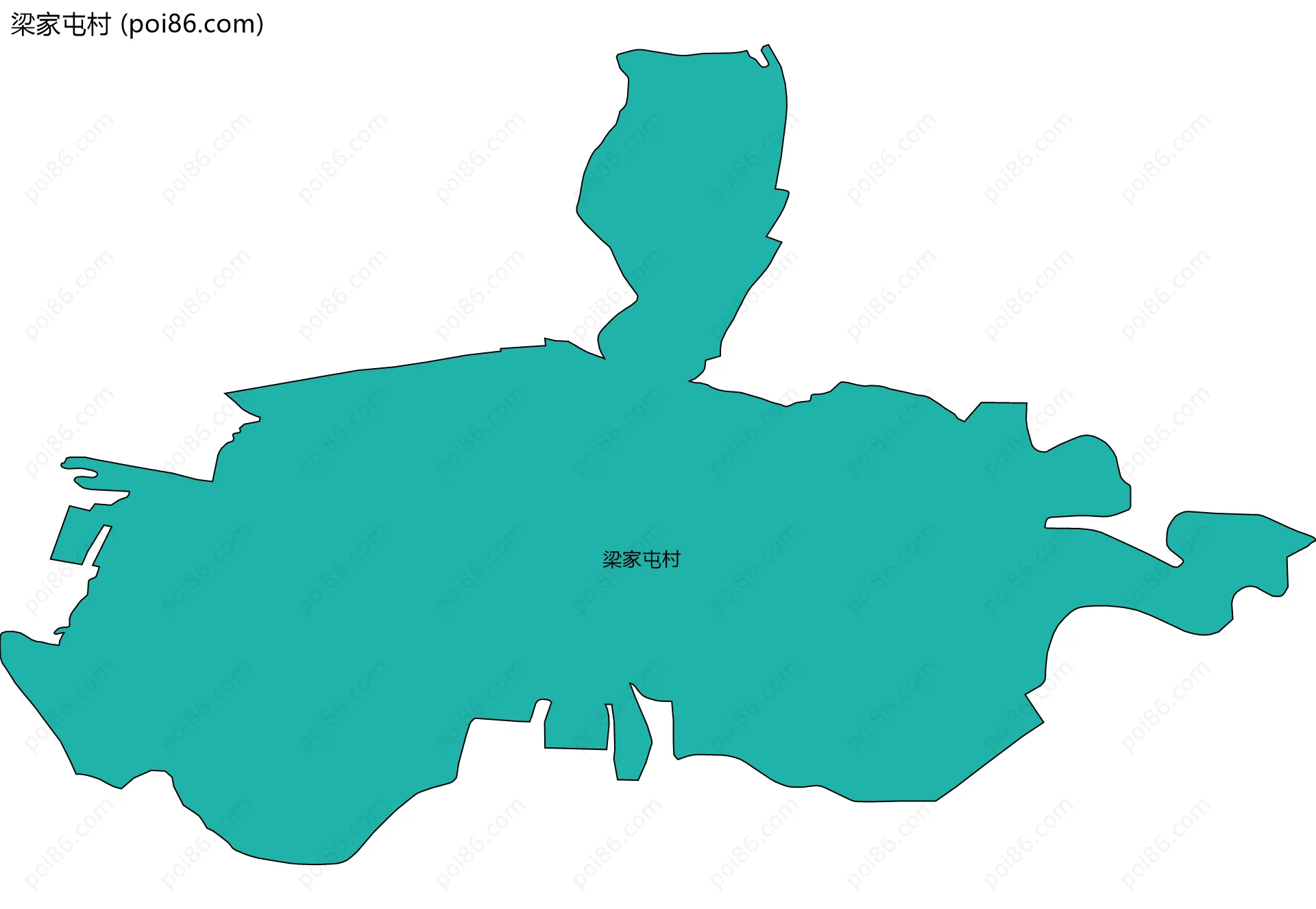 梁家屯村边界地图