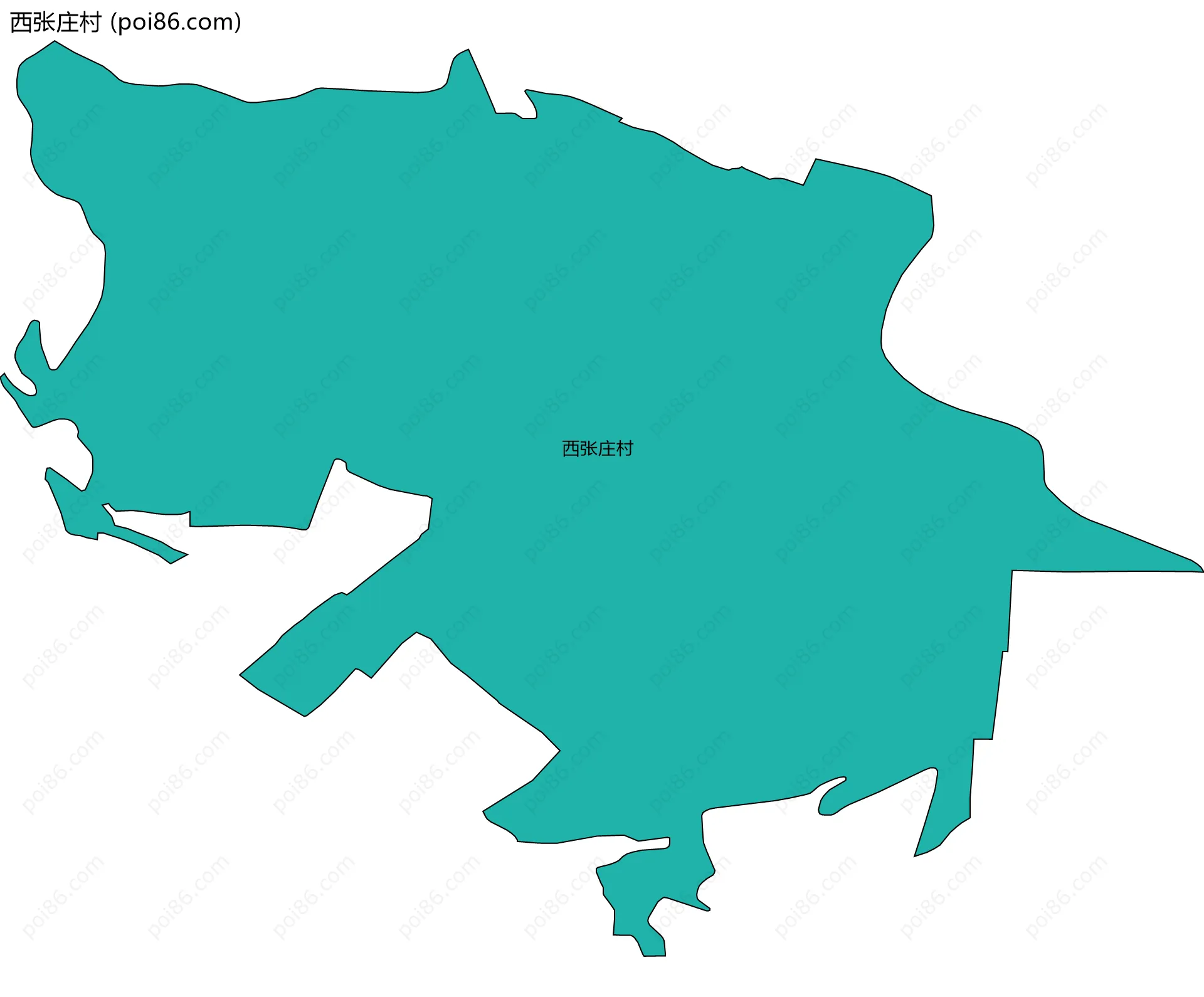 西张庄村边界地图