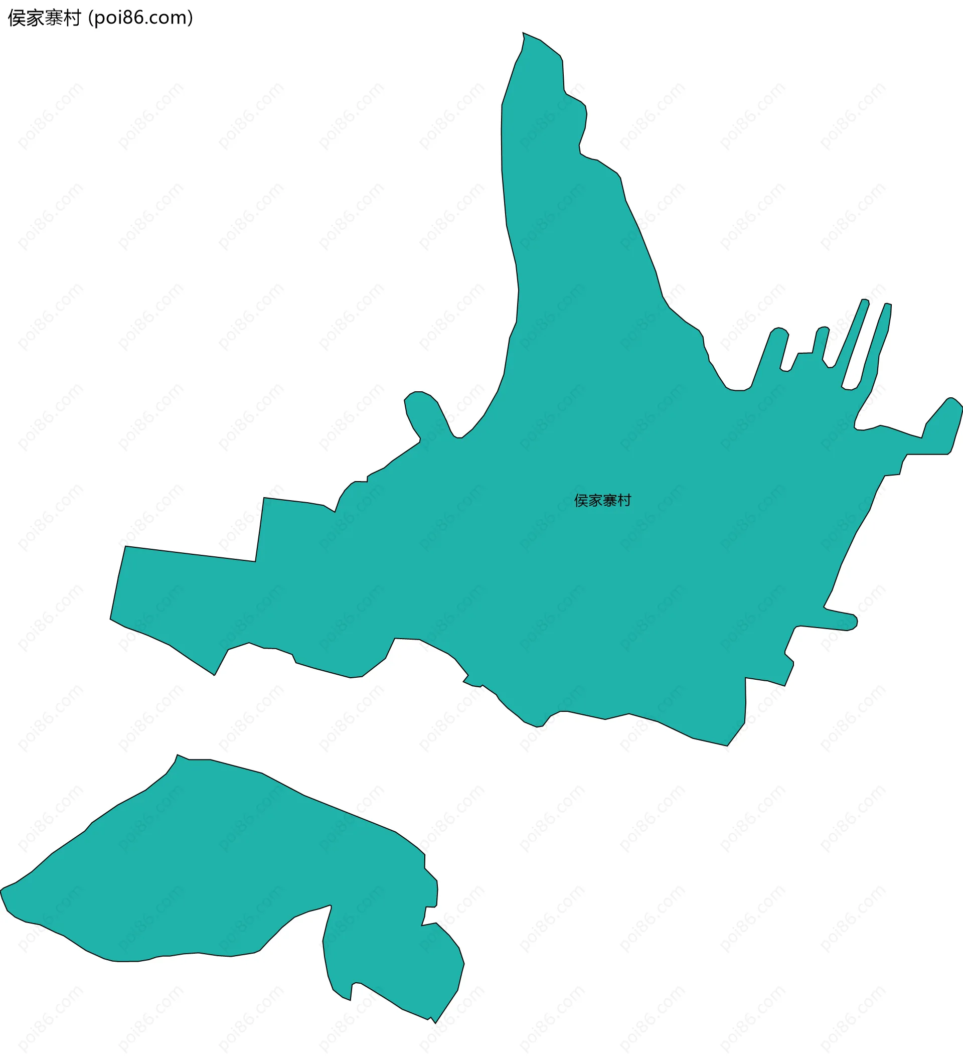 侯家寨村边界地图