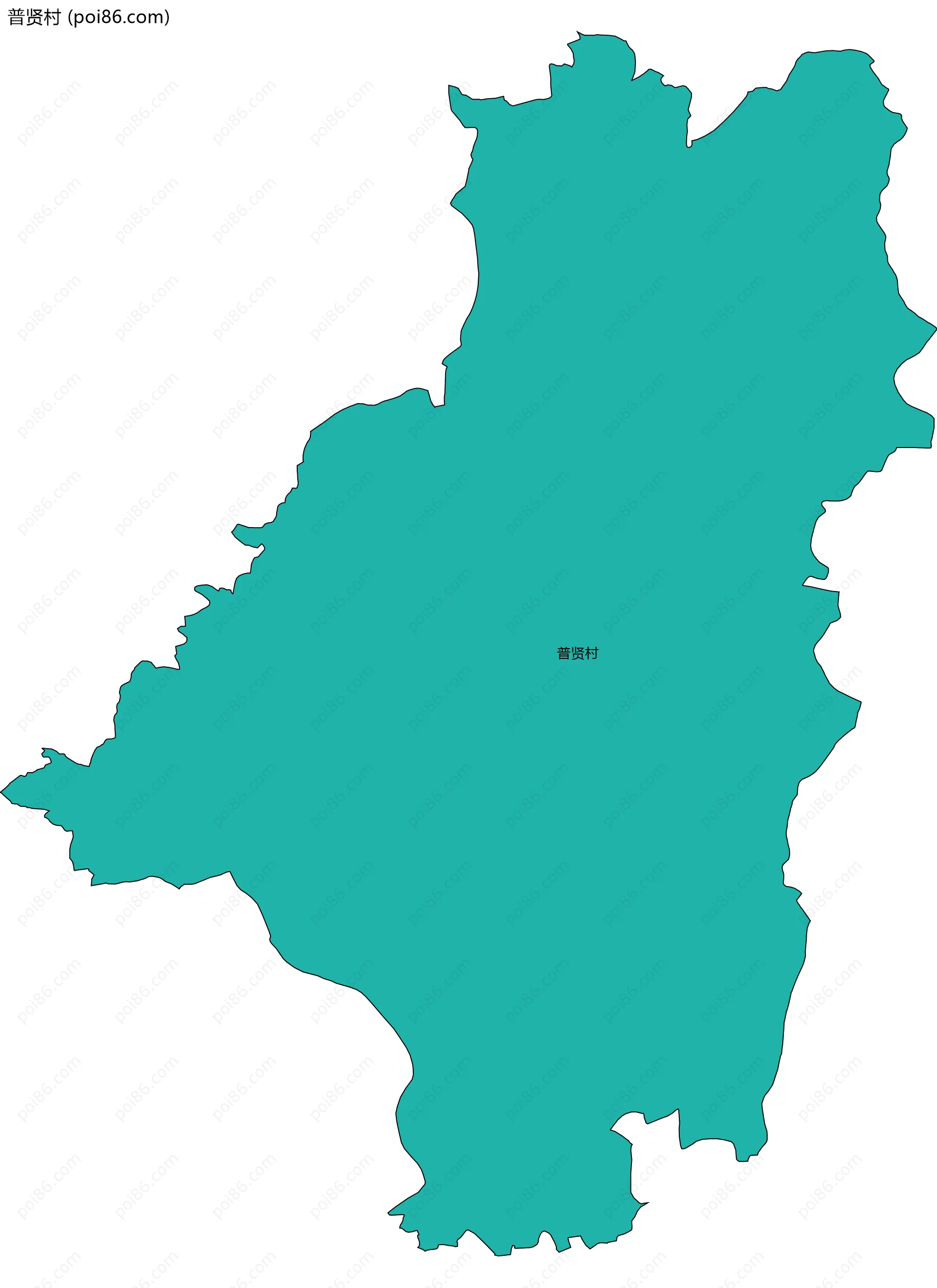 普贤村边界地图