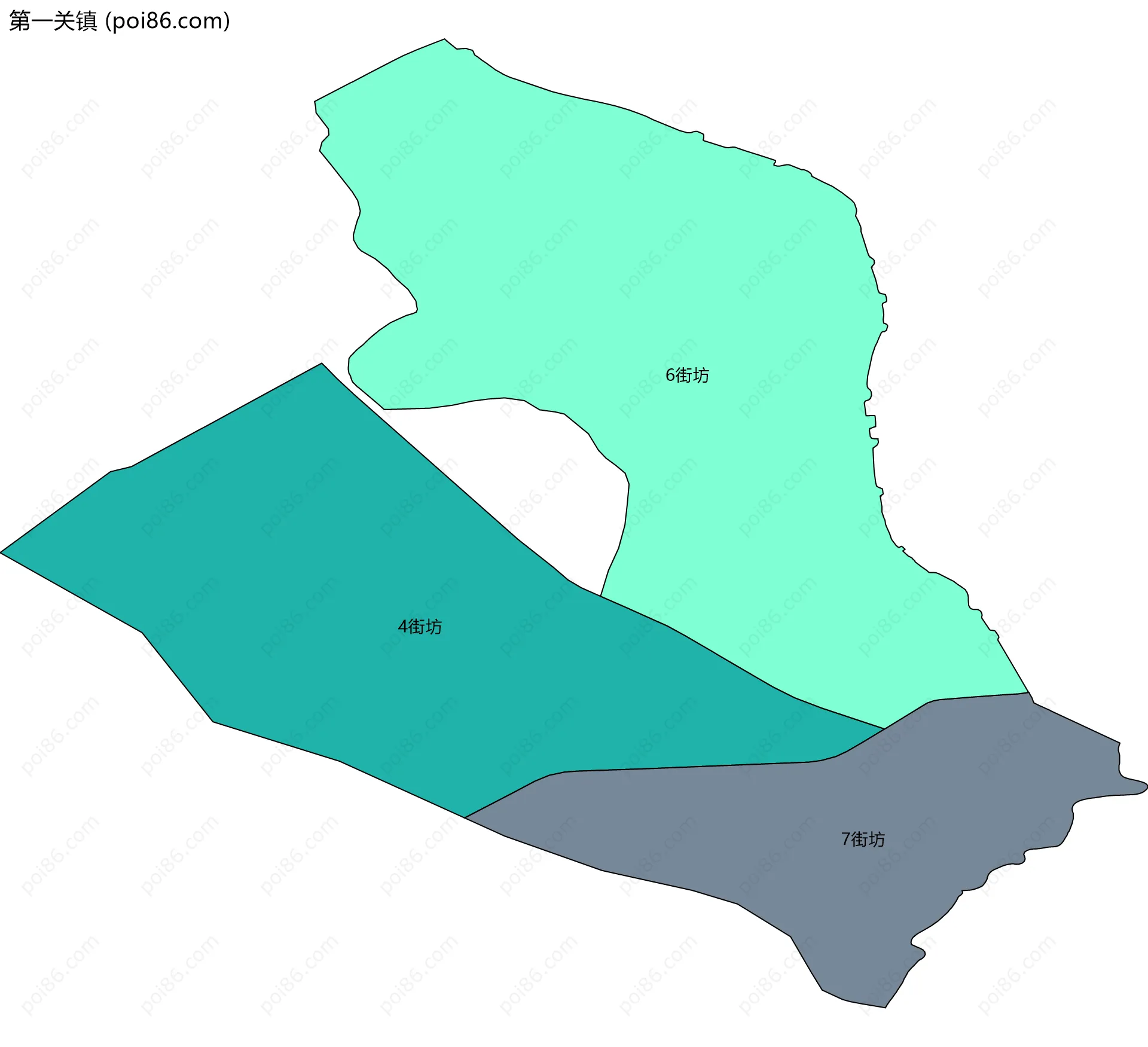 第一关镇边界地图(五级行政区划)