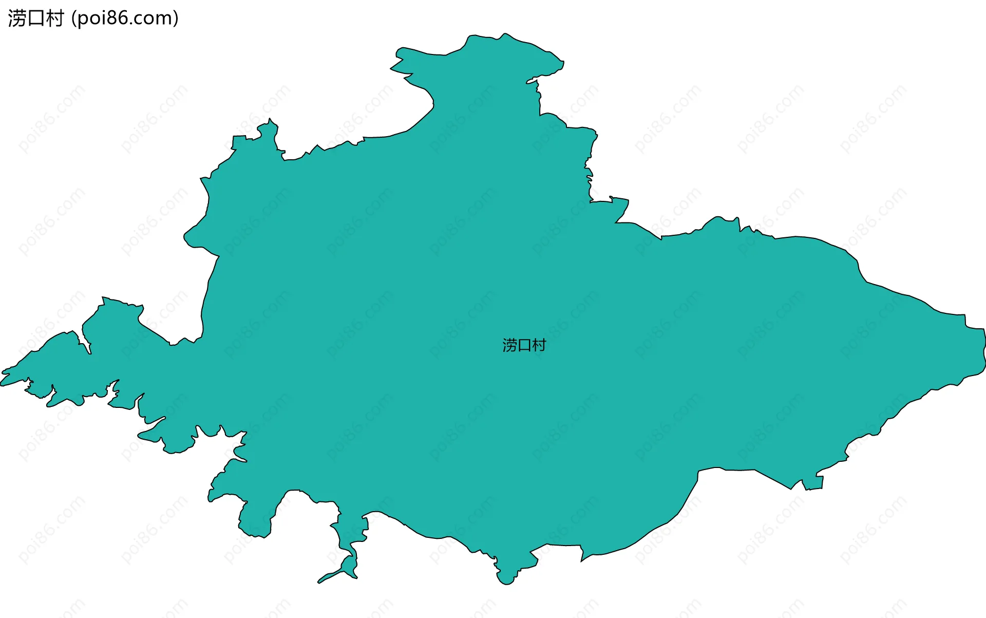 涝口村边界地图