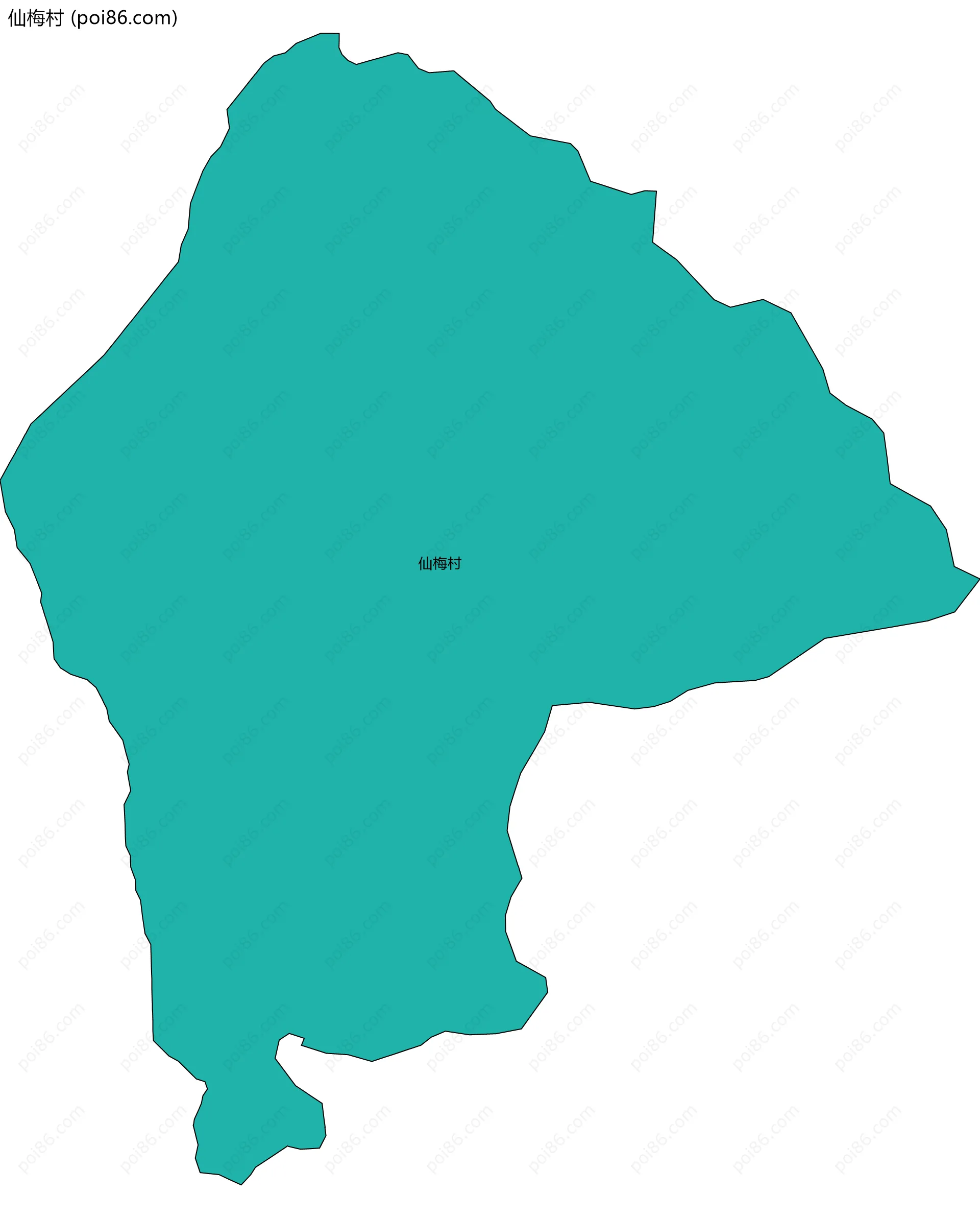 仙梅村边界地图