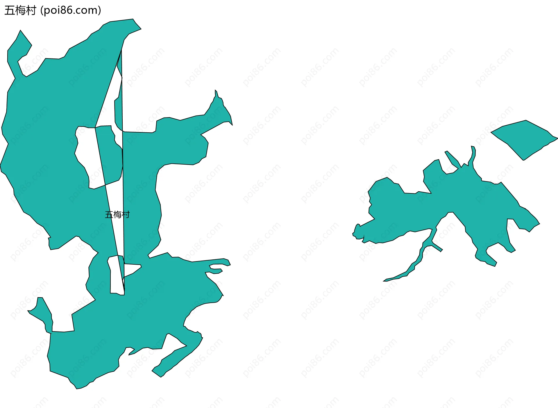 五梅村边界地图