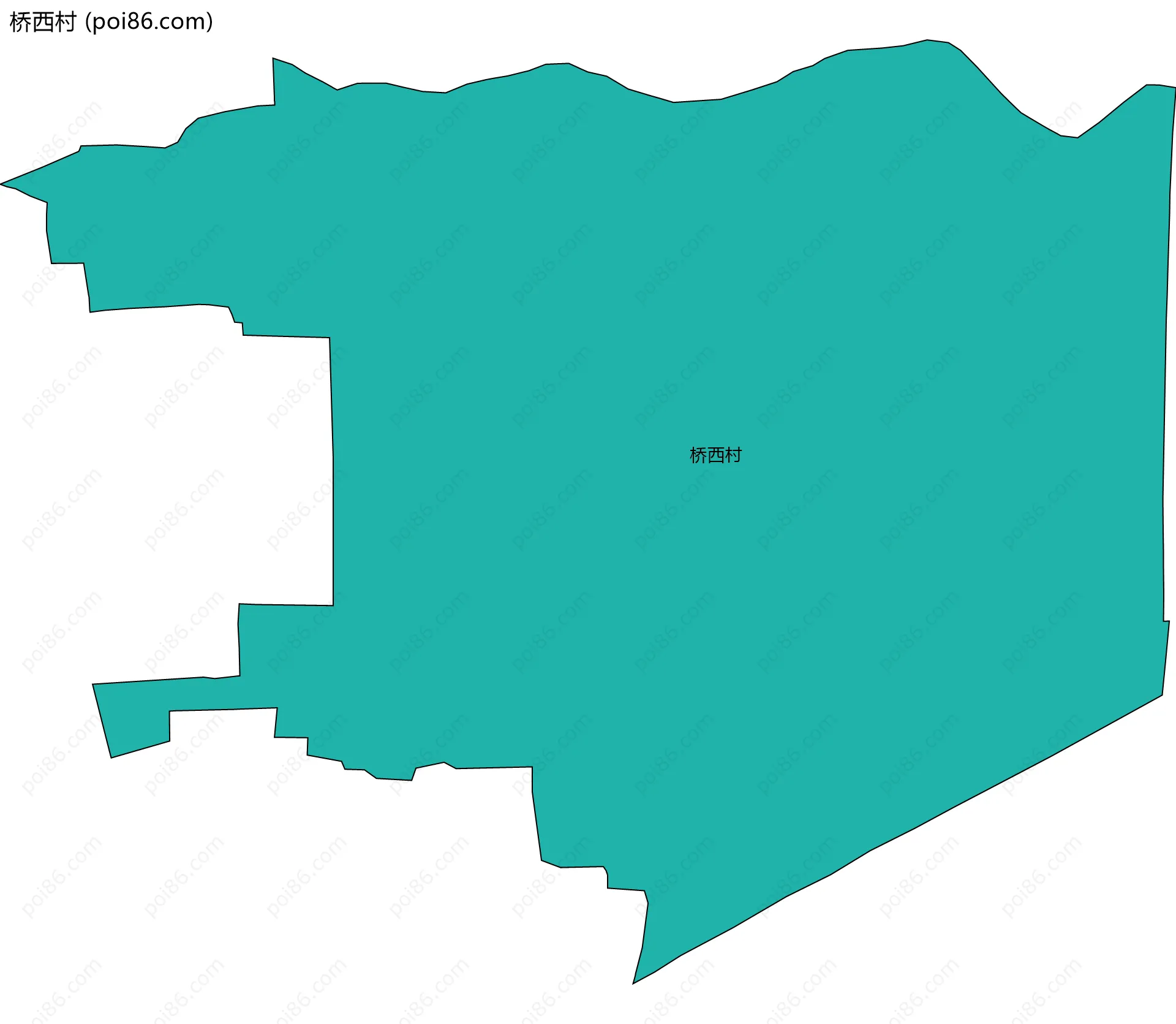 桥西村边界地图