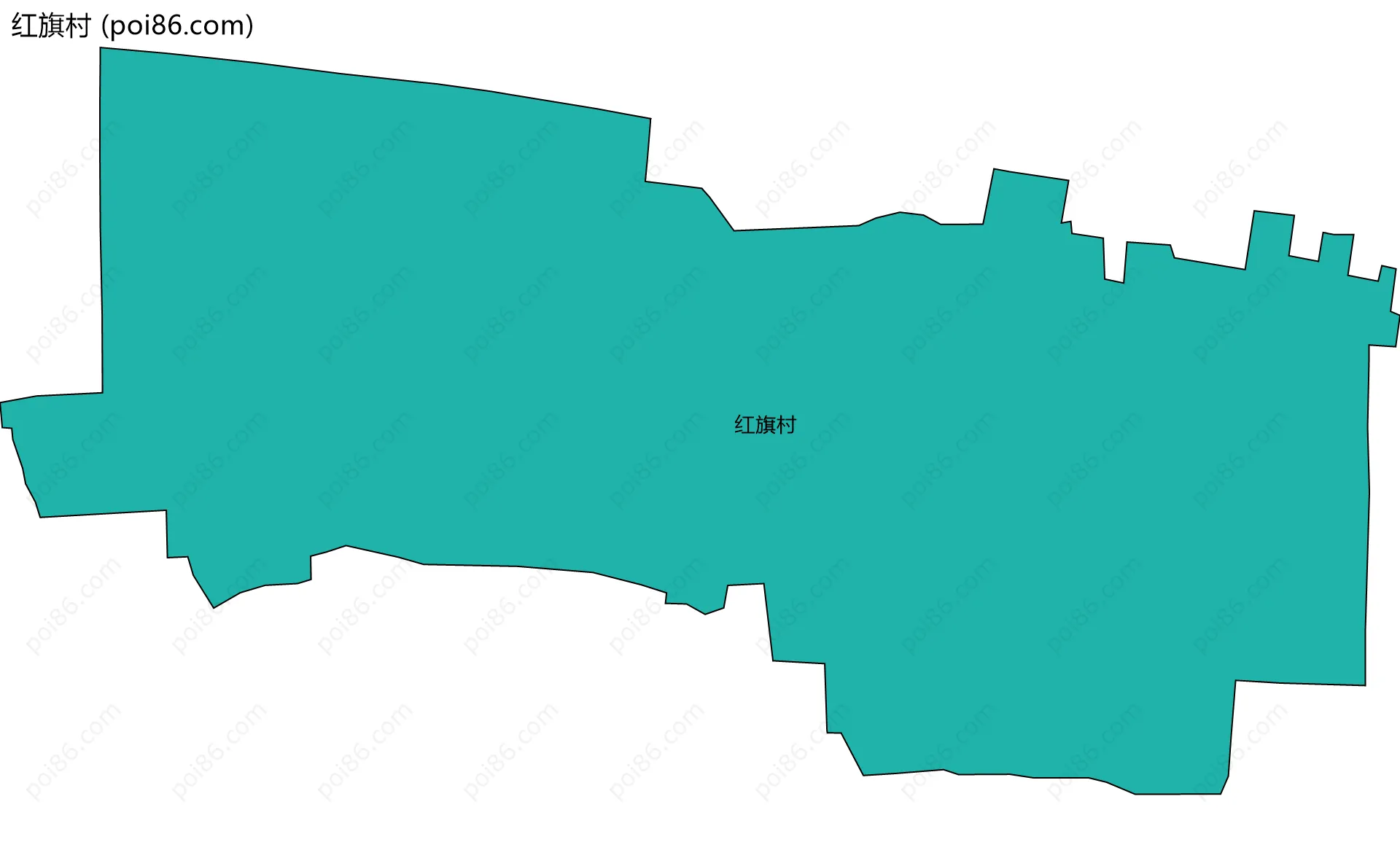 红旗村边界地图