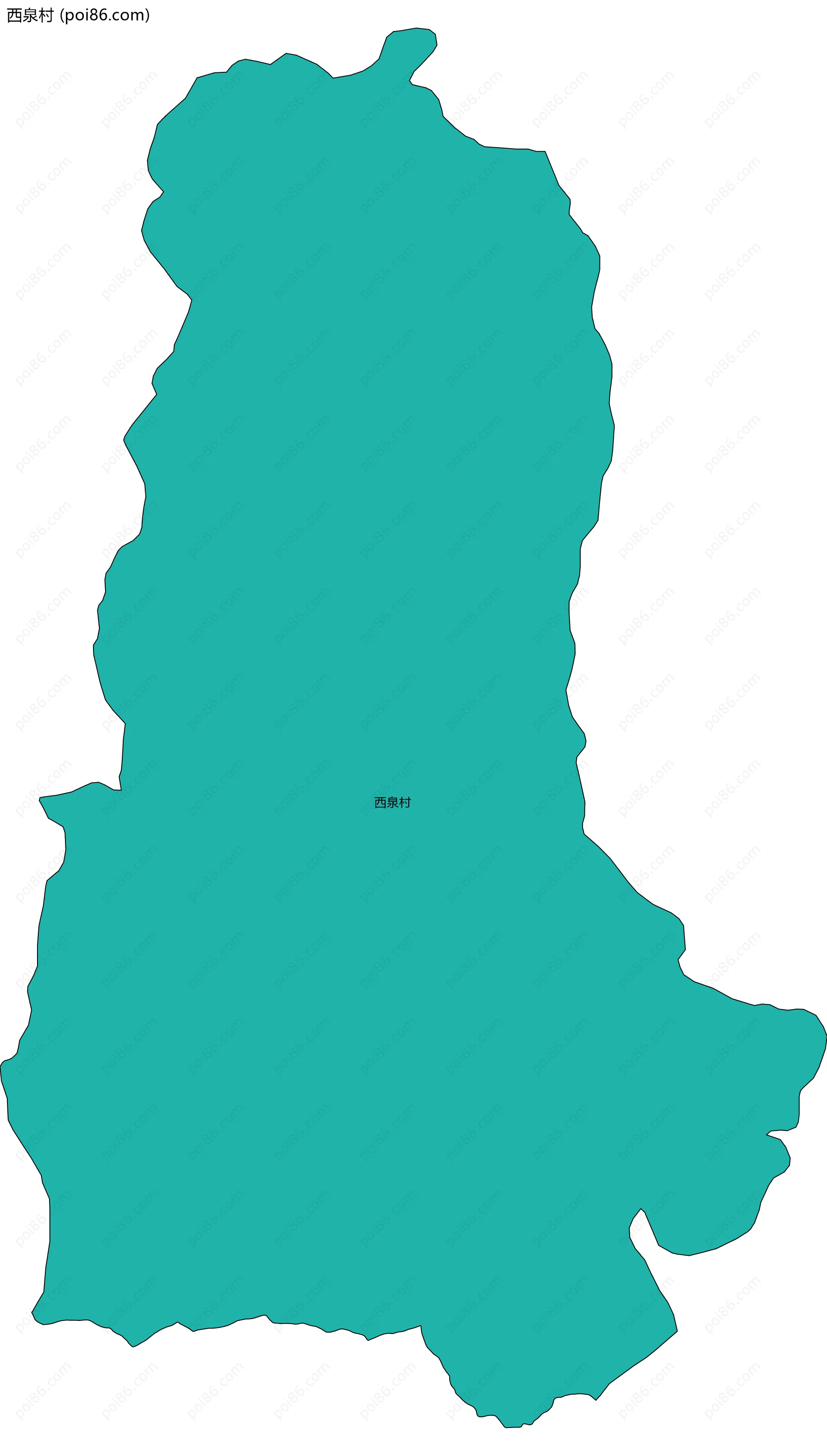 西泉村边界地图