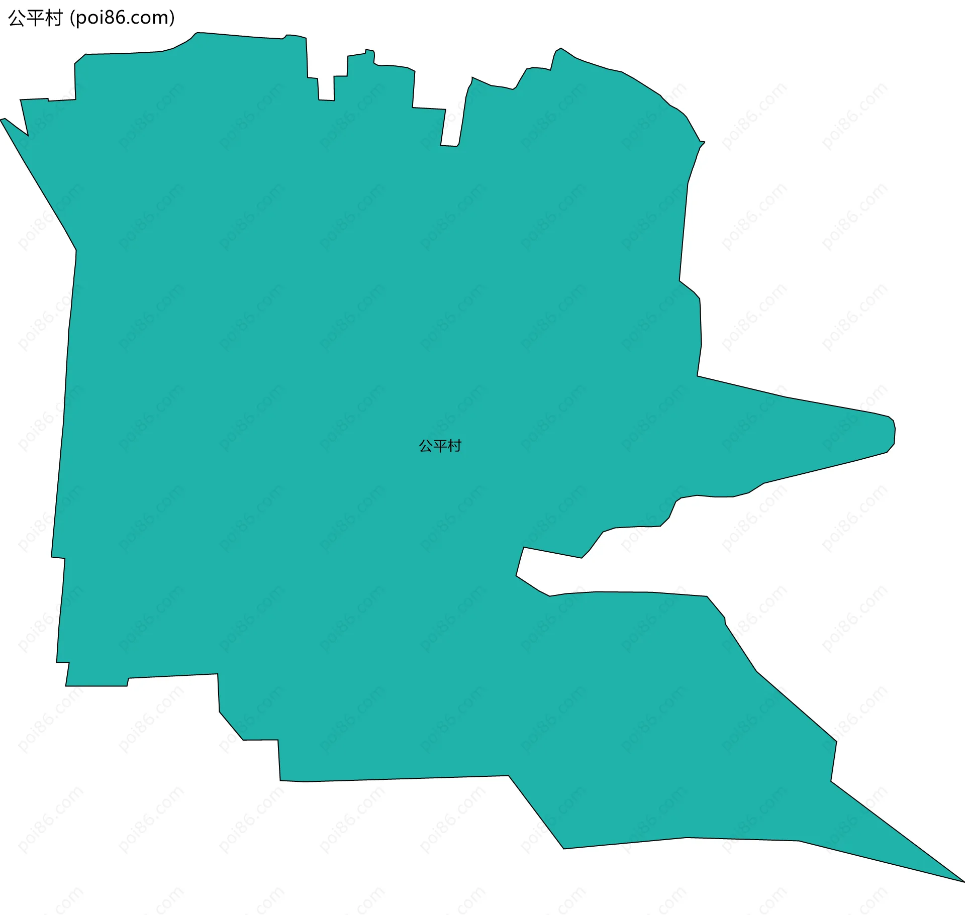 公平村边界地图