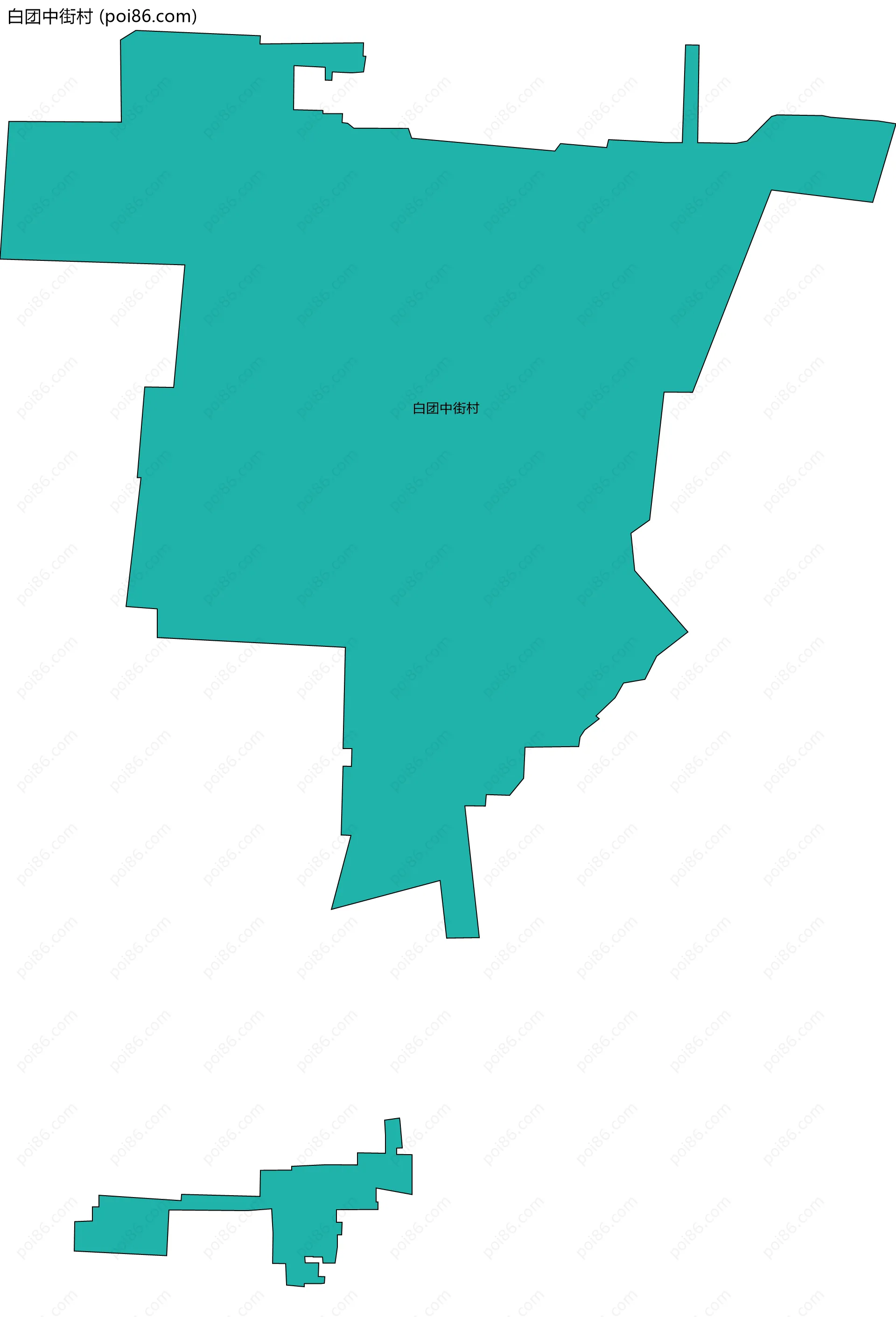 白团中街村边界地图