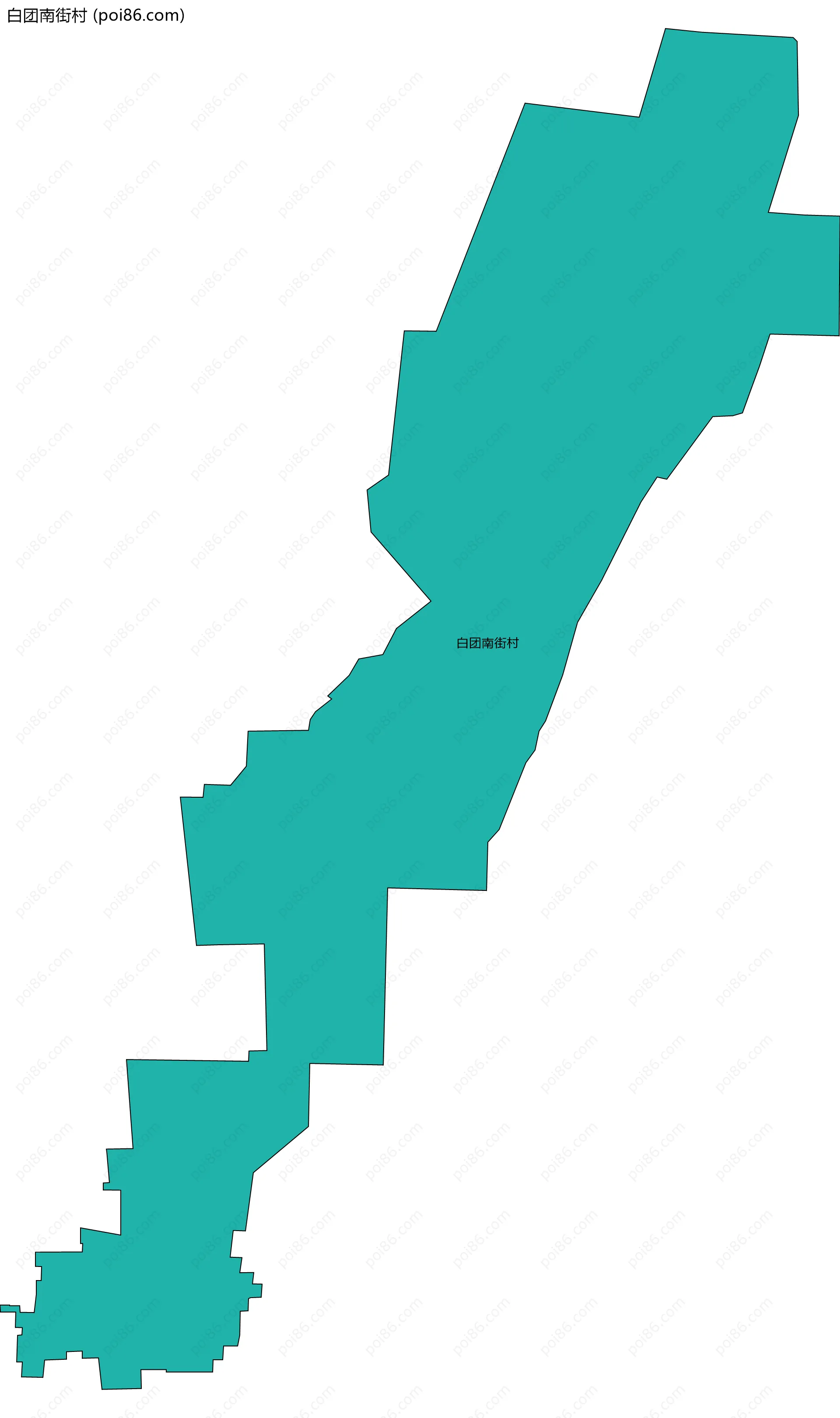 白团南街村边界地图