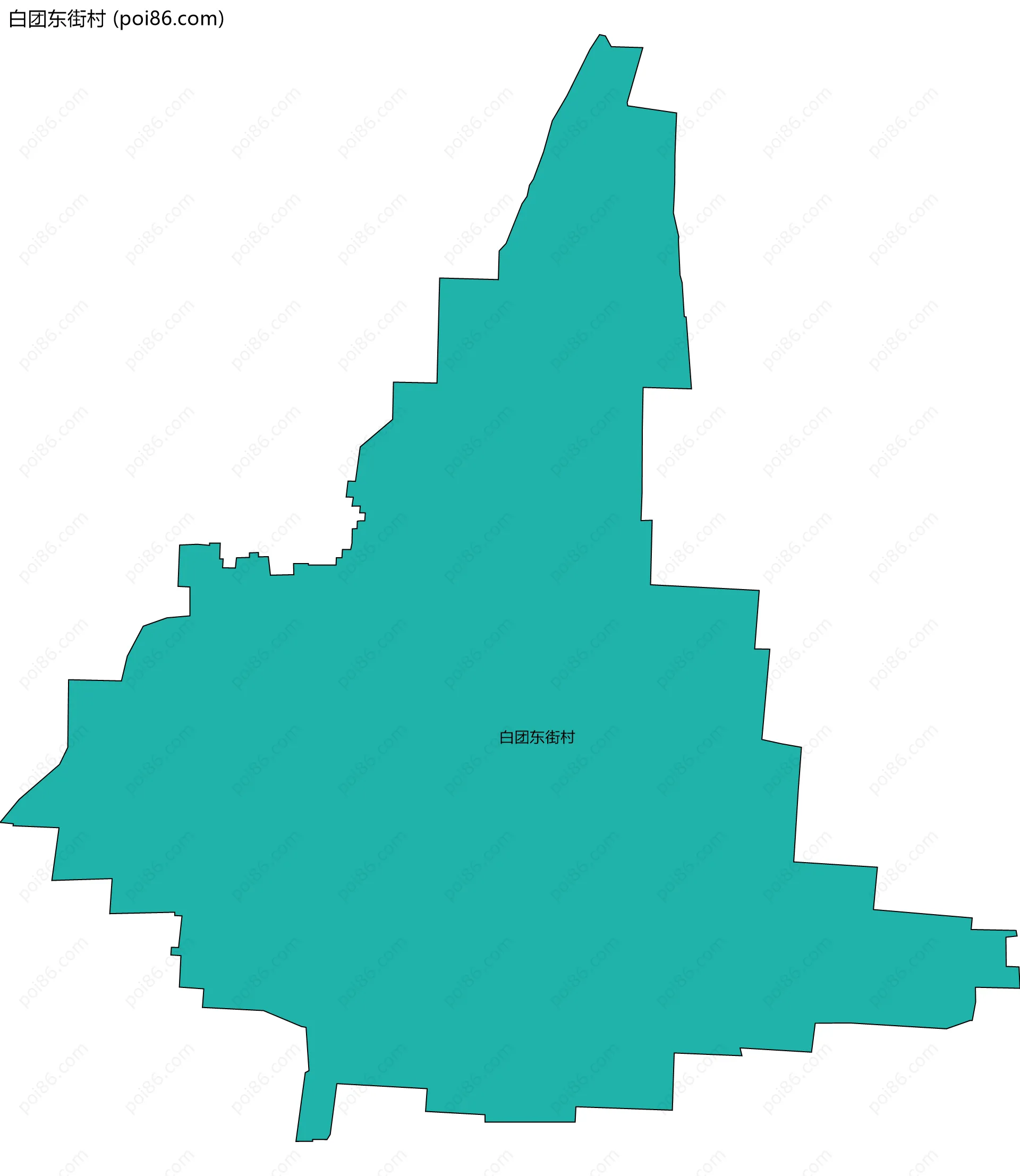 白团东街村边界地图