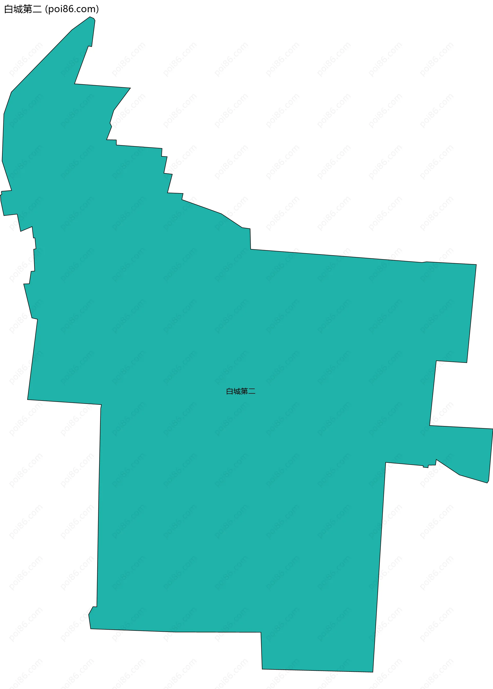 白城第二边界地图