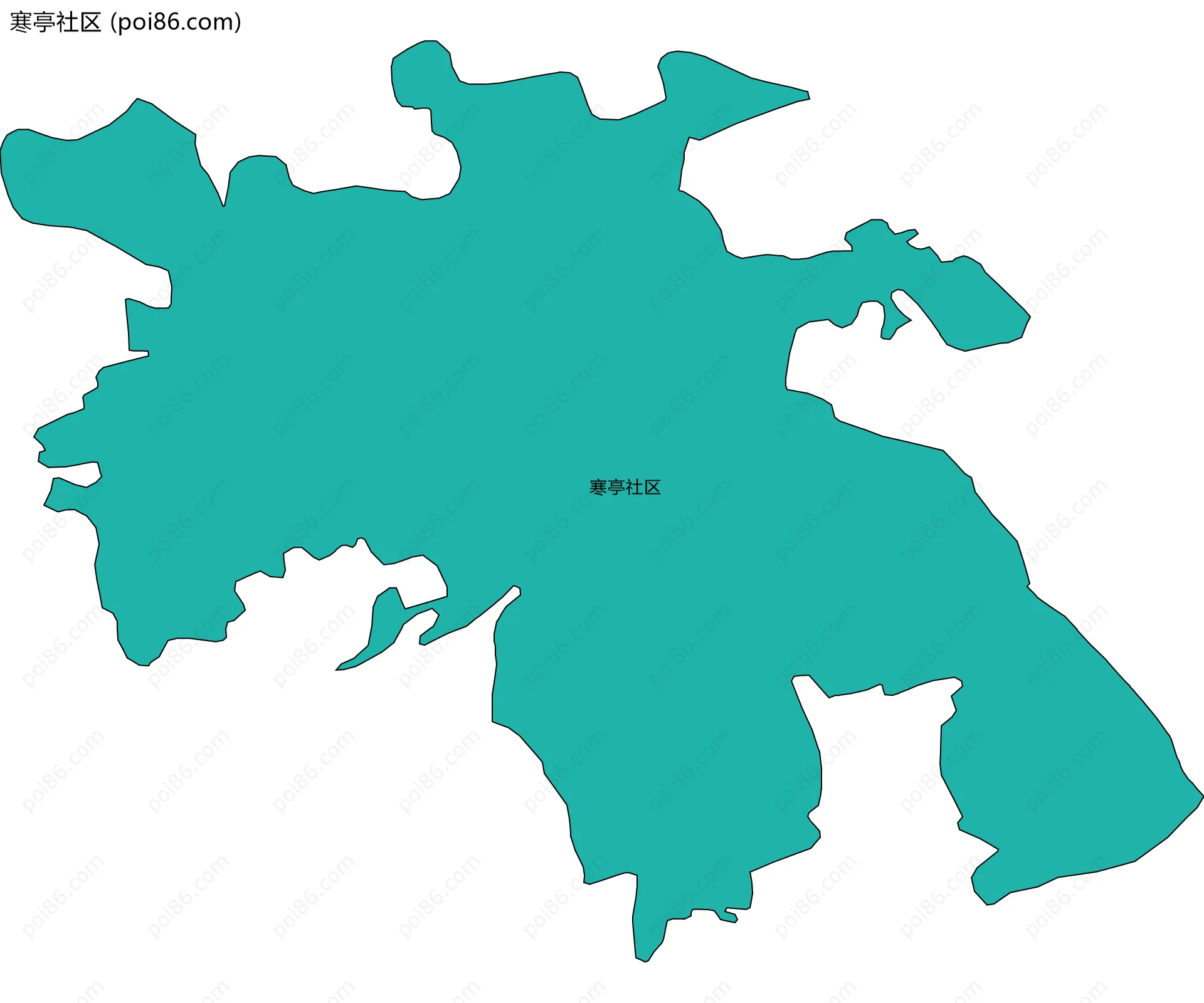 寒亭社区边界地图