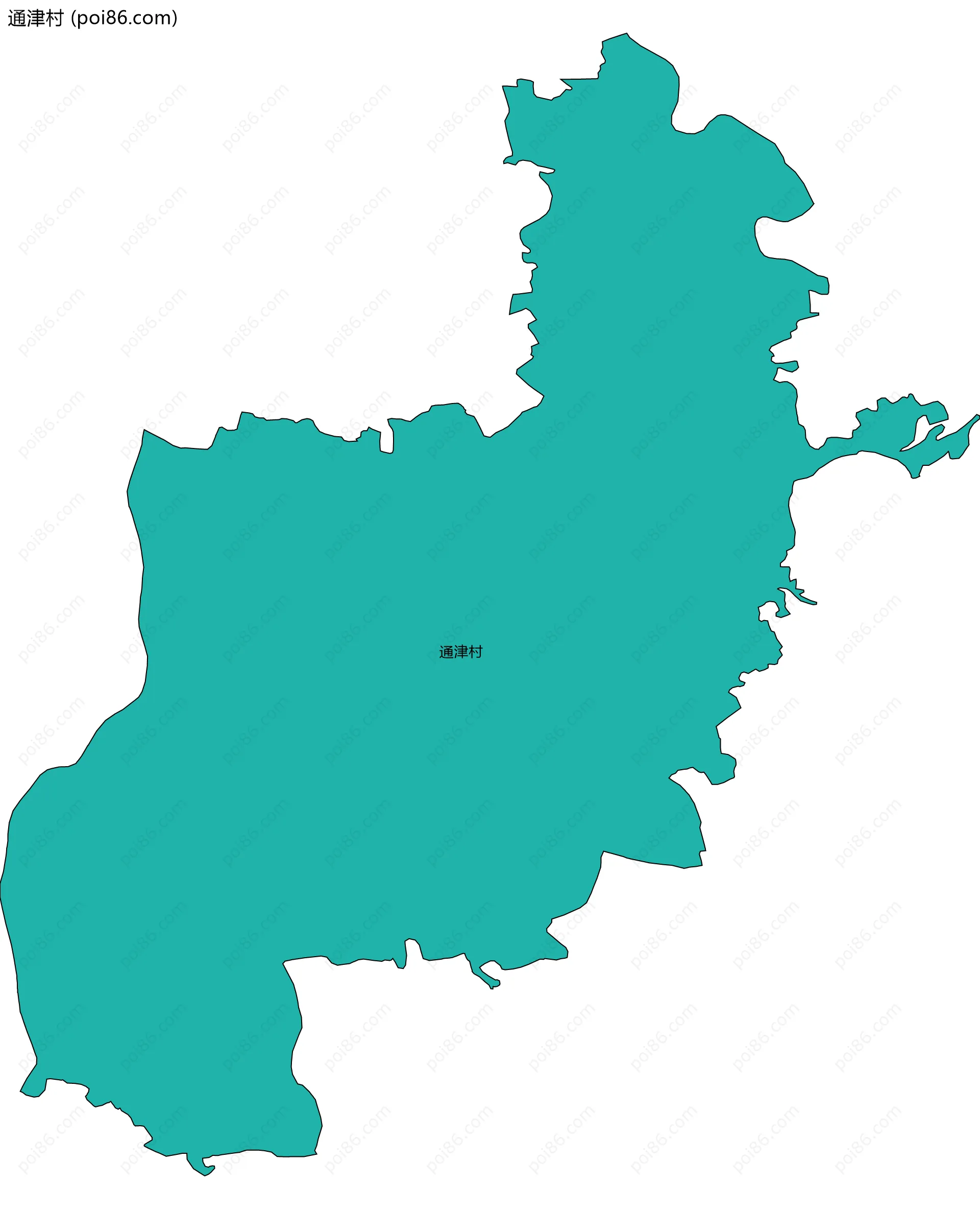 通津村边界地图