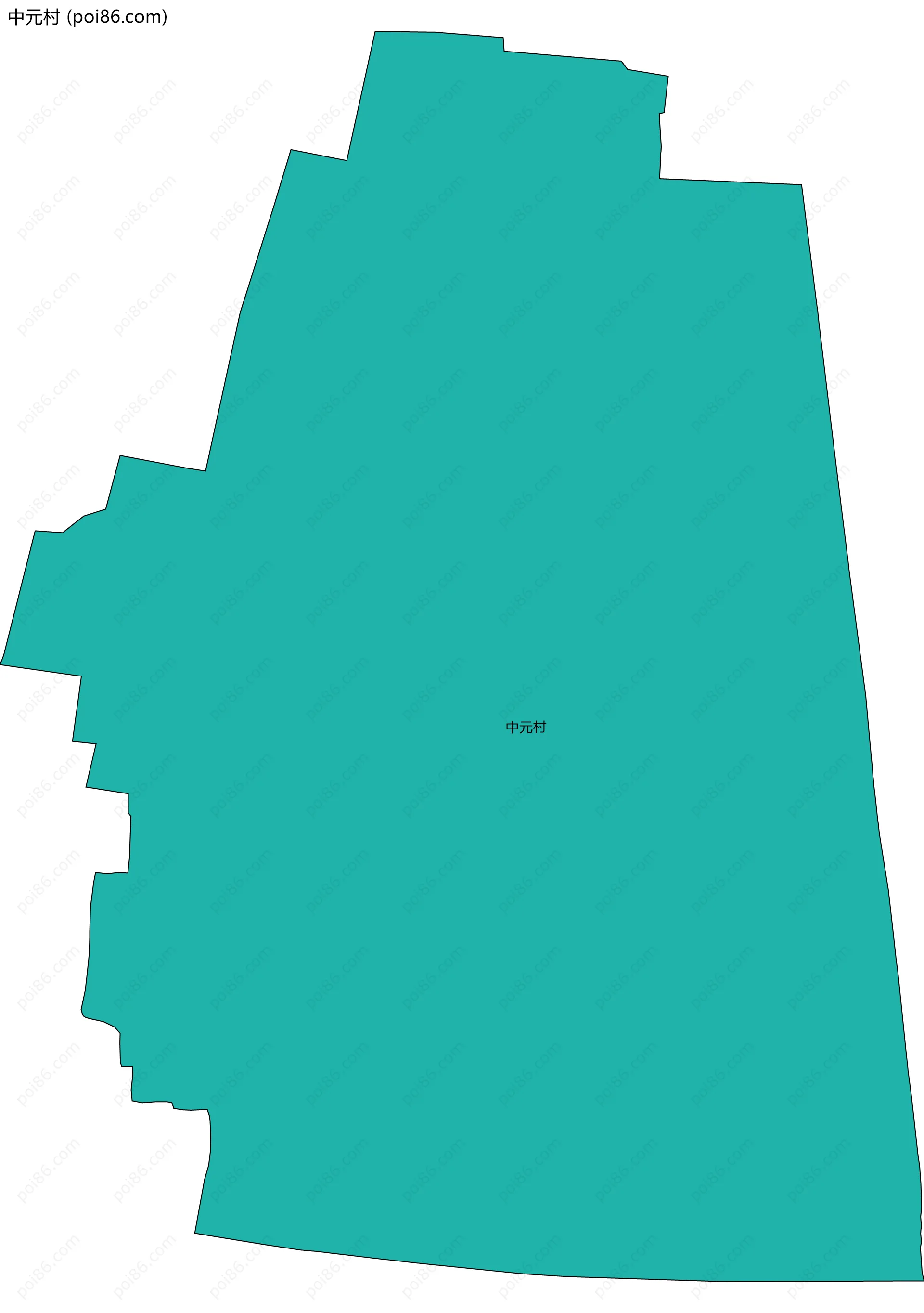 中元村边界地图