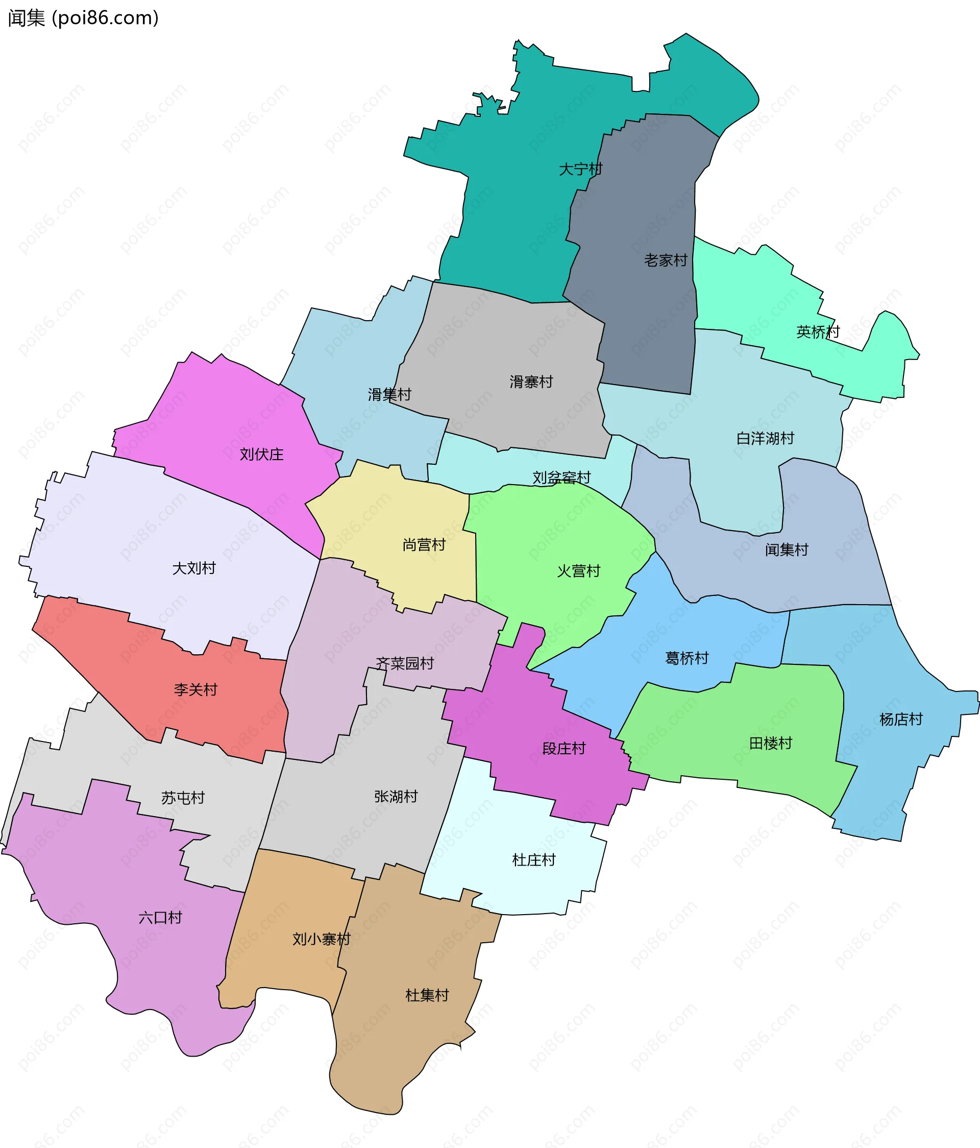 闻集边界地图(五级行政区划)