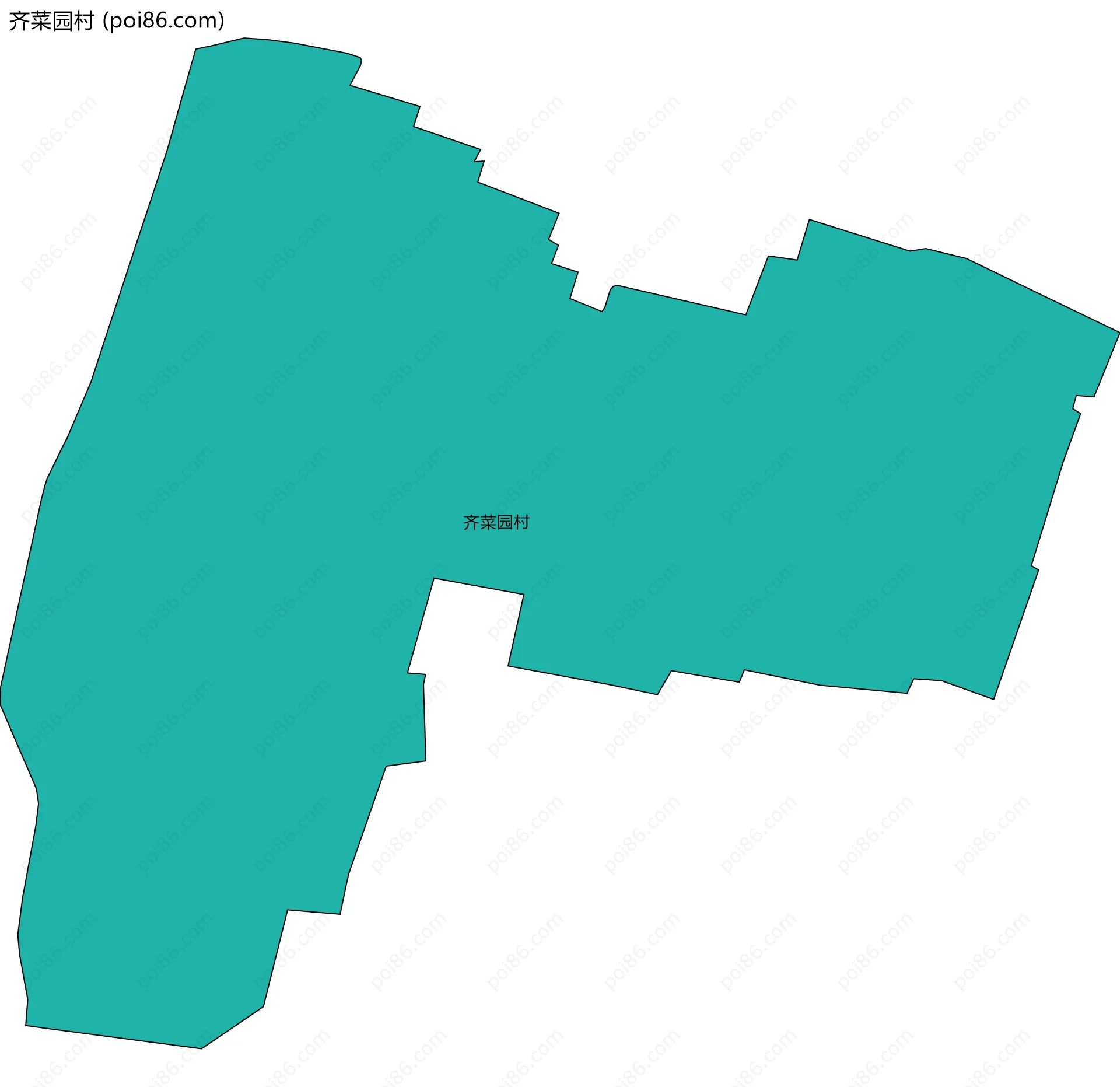 齐菜园村边界地图