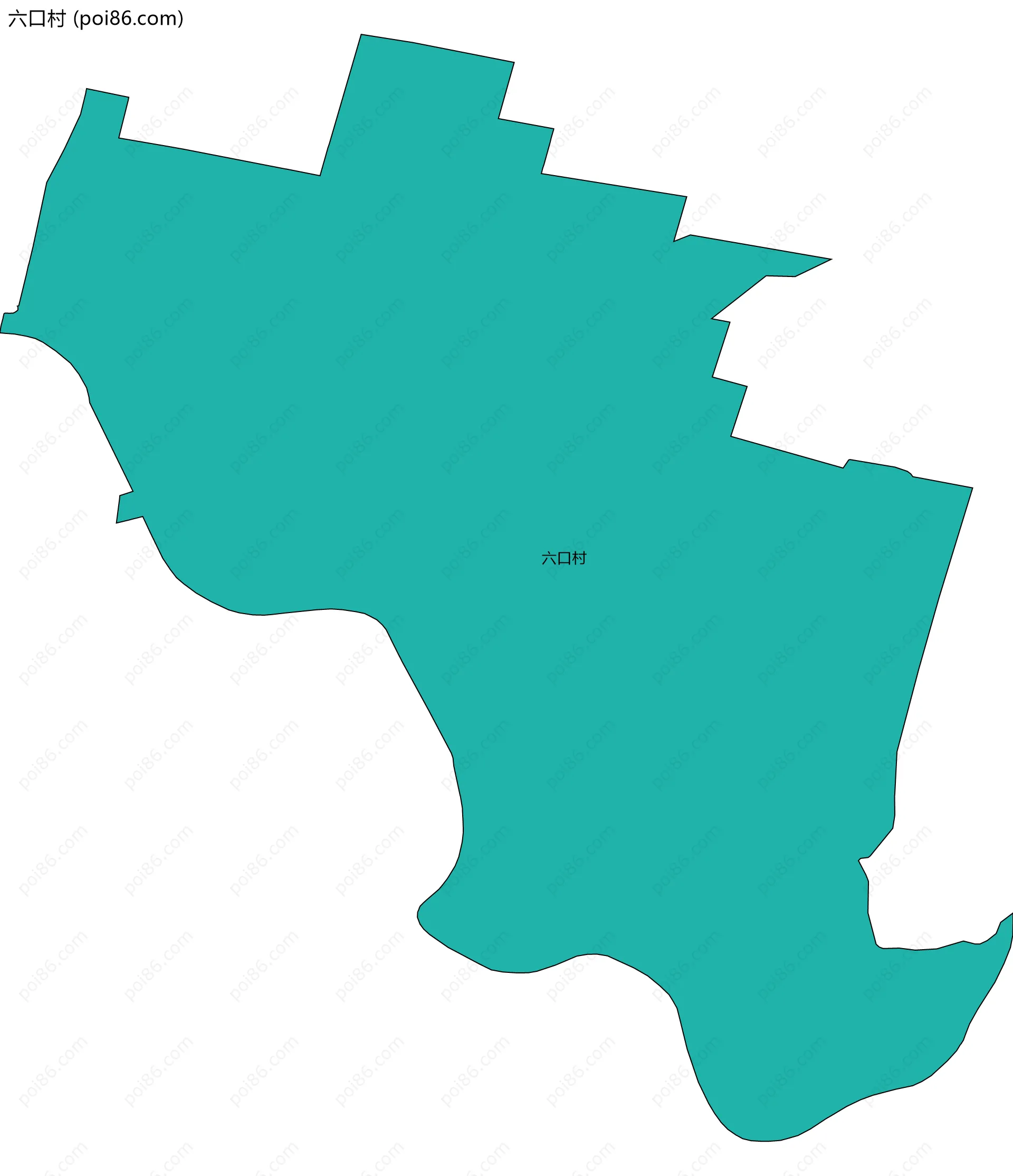 六口村边界地图