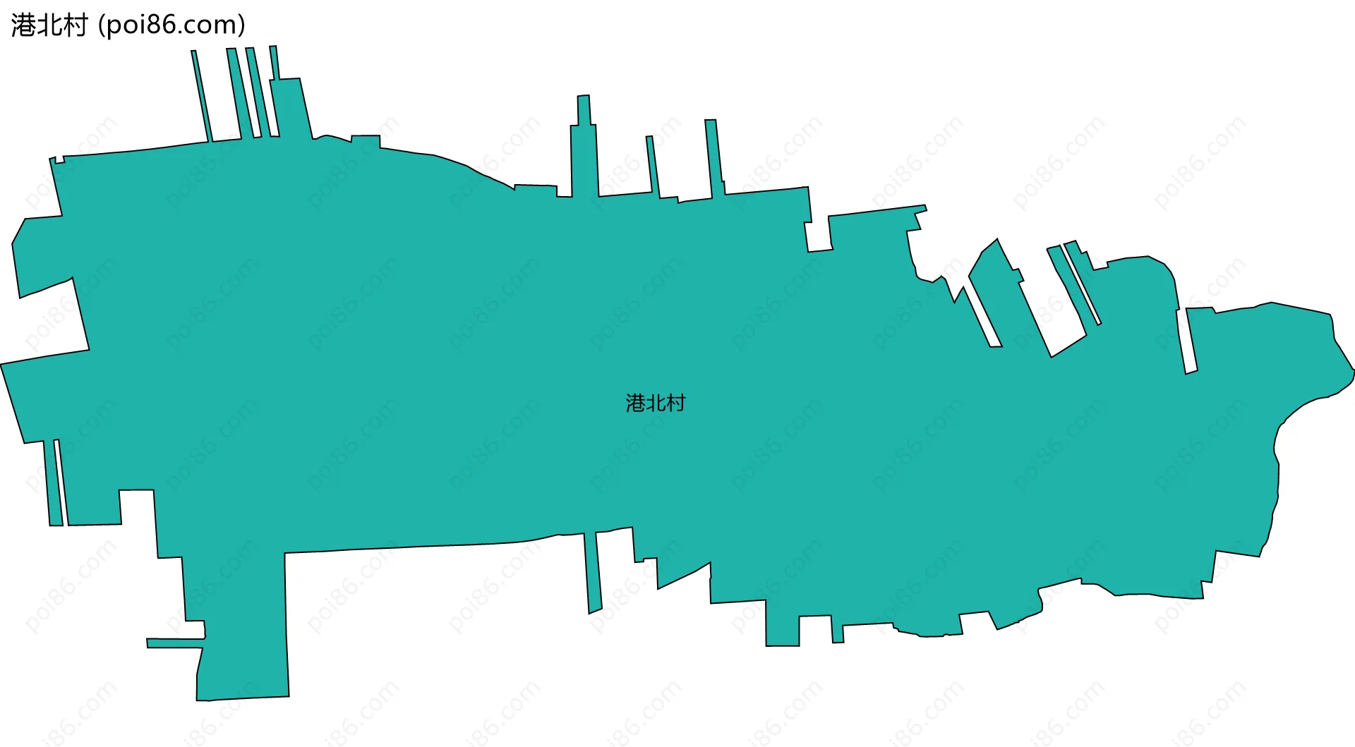 港北村边界地图