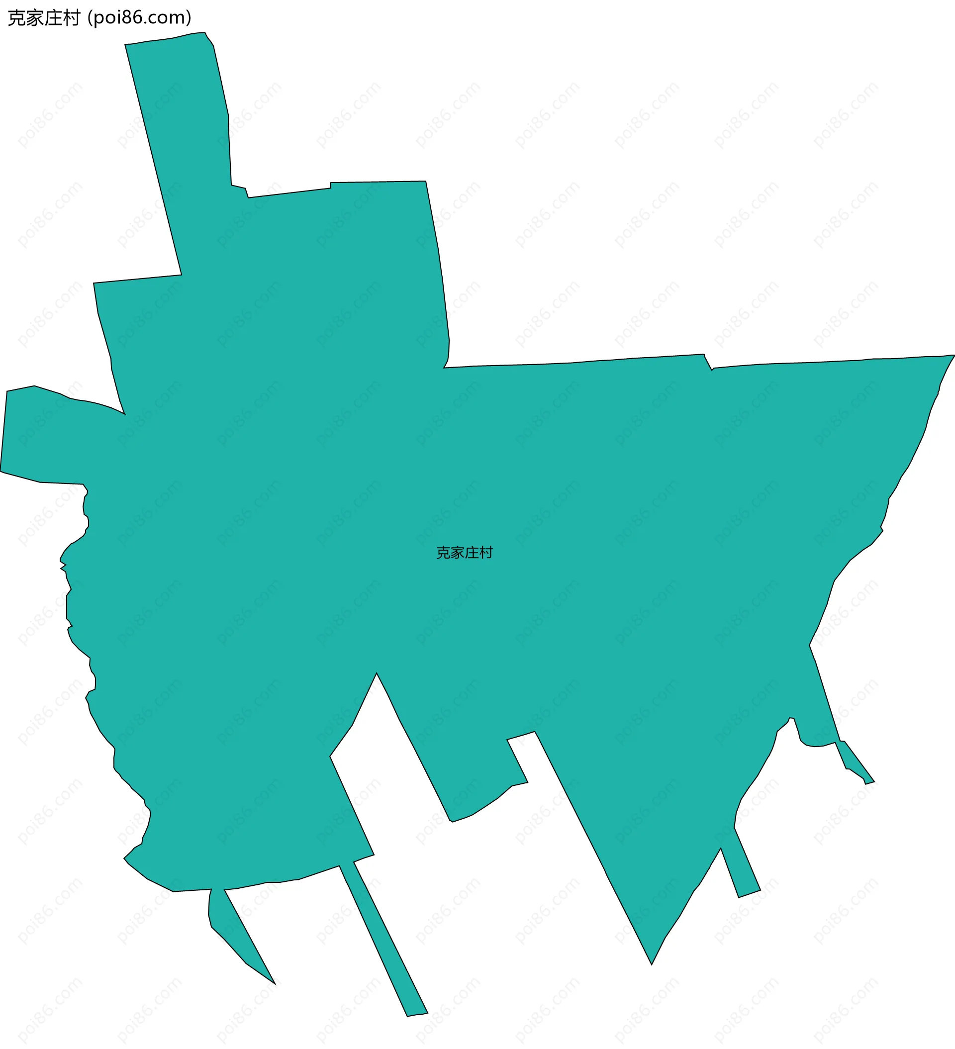 克家庄村边界地图