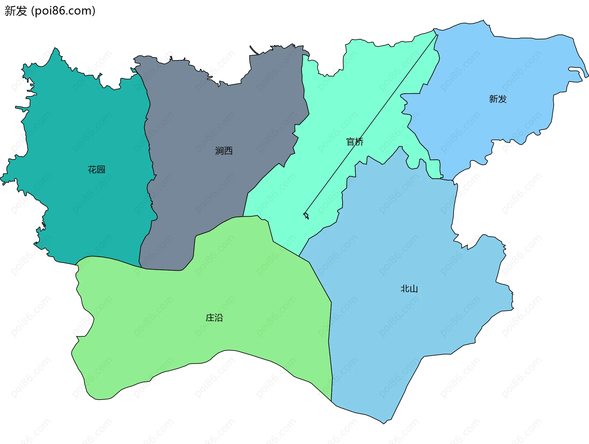 新发边界地图(五级行政区划)