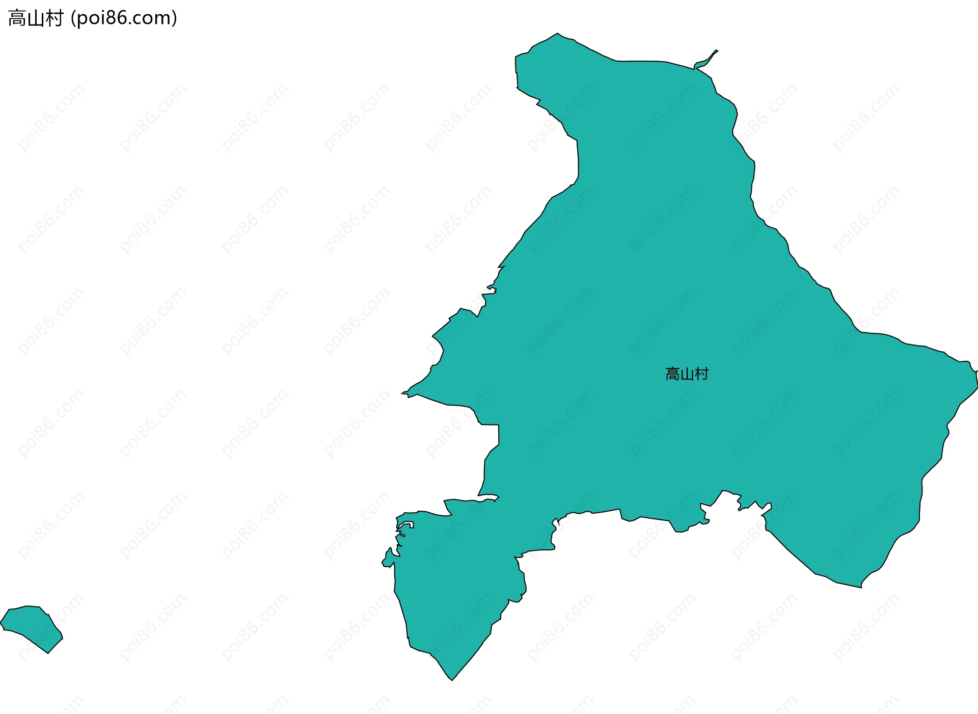 高山村边界地图