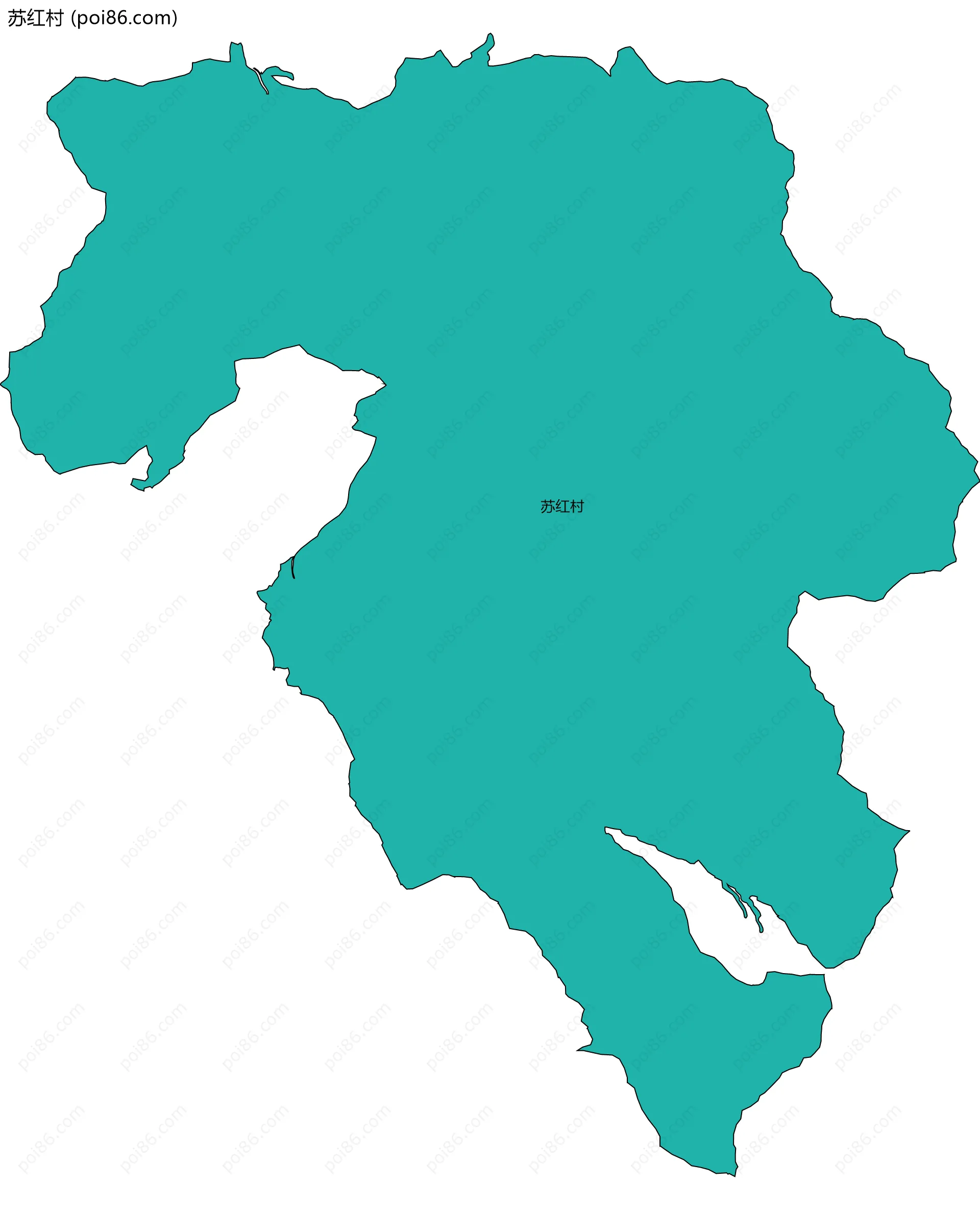 苏红村边界地图