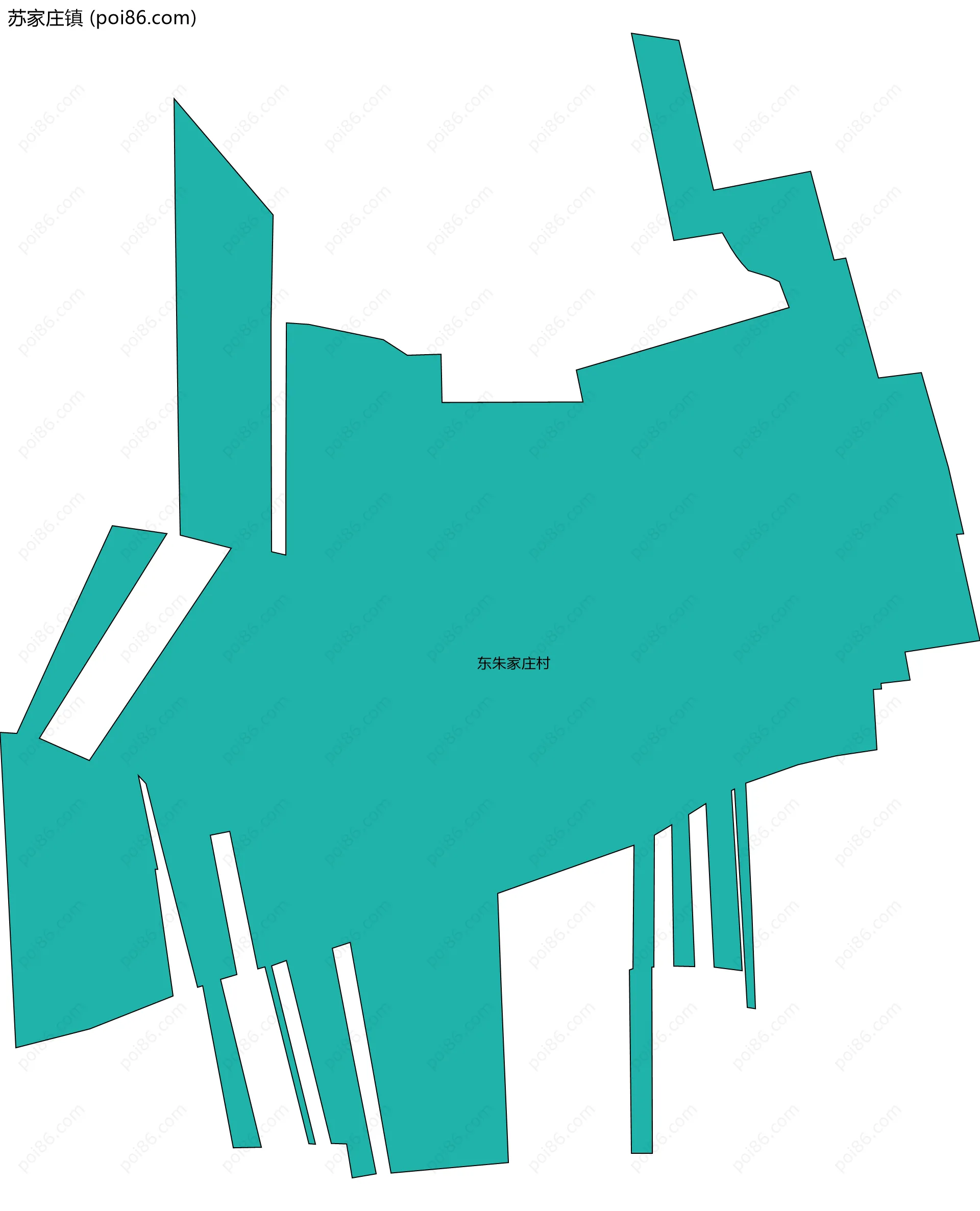 苏家庄镇边界地图(五级行政区划)