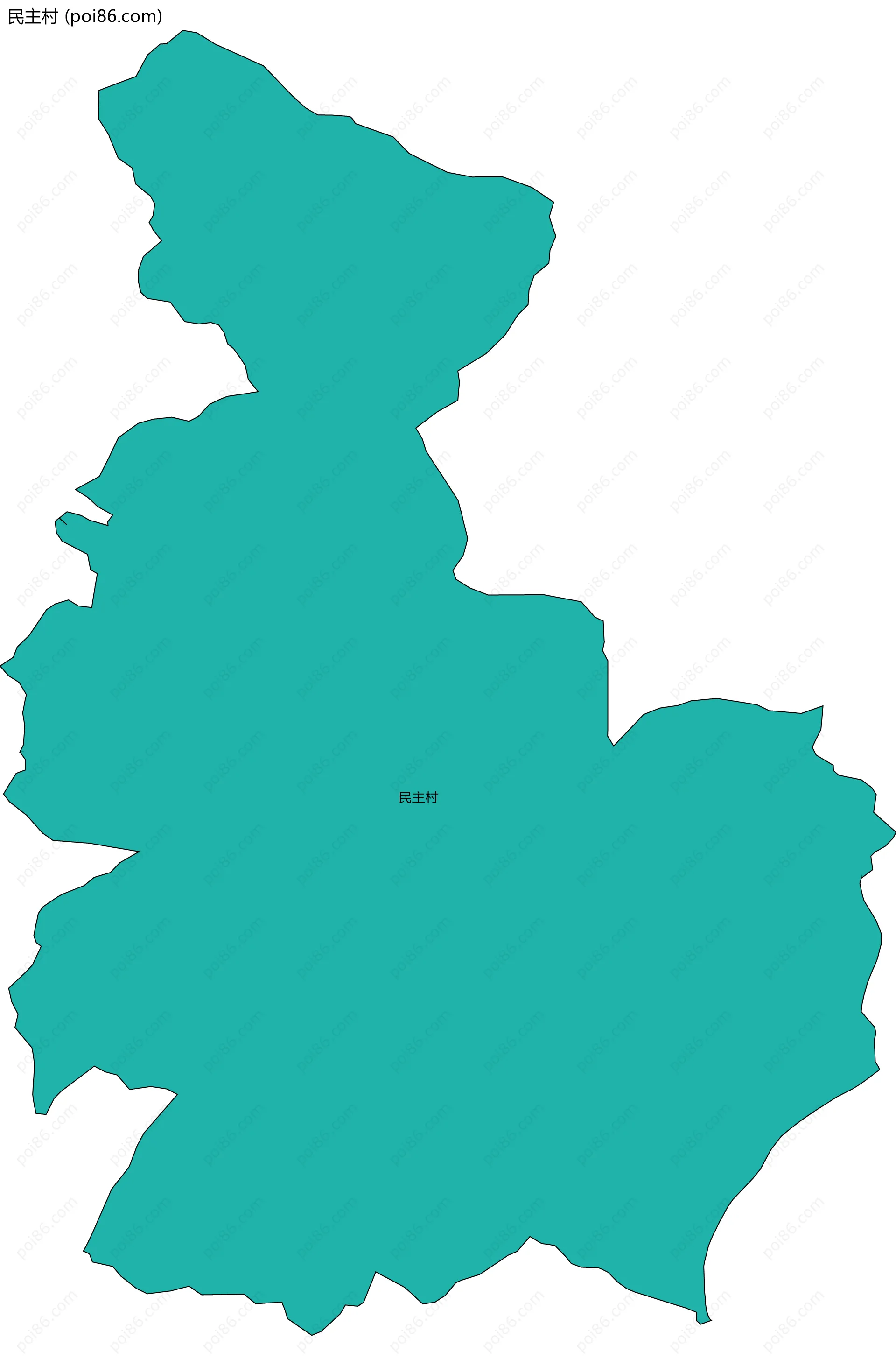 民主村边界地图