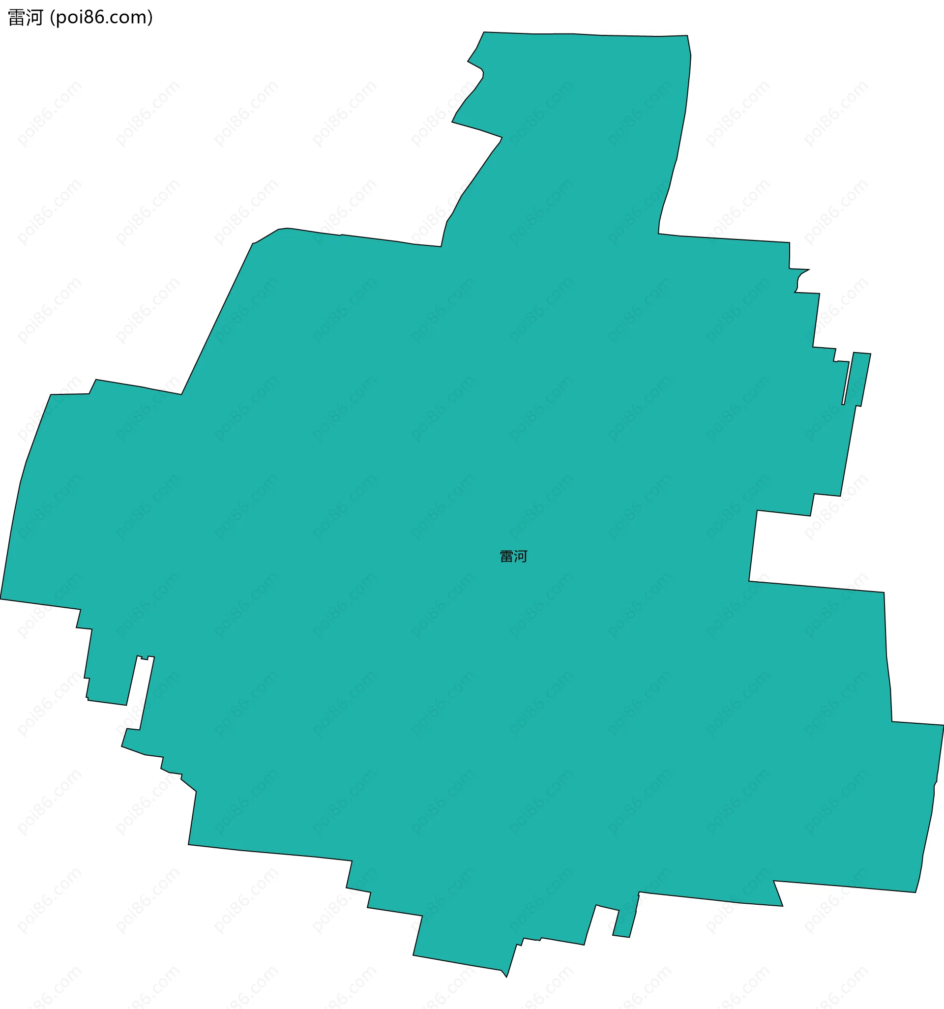 雷河边界地图